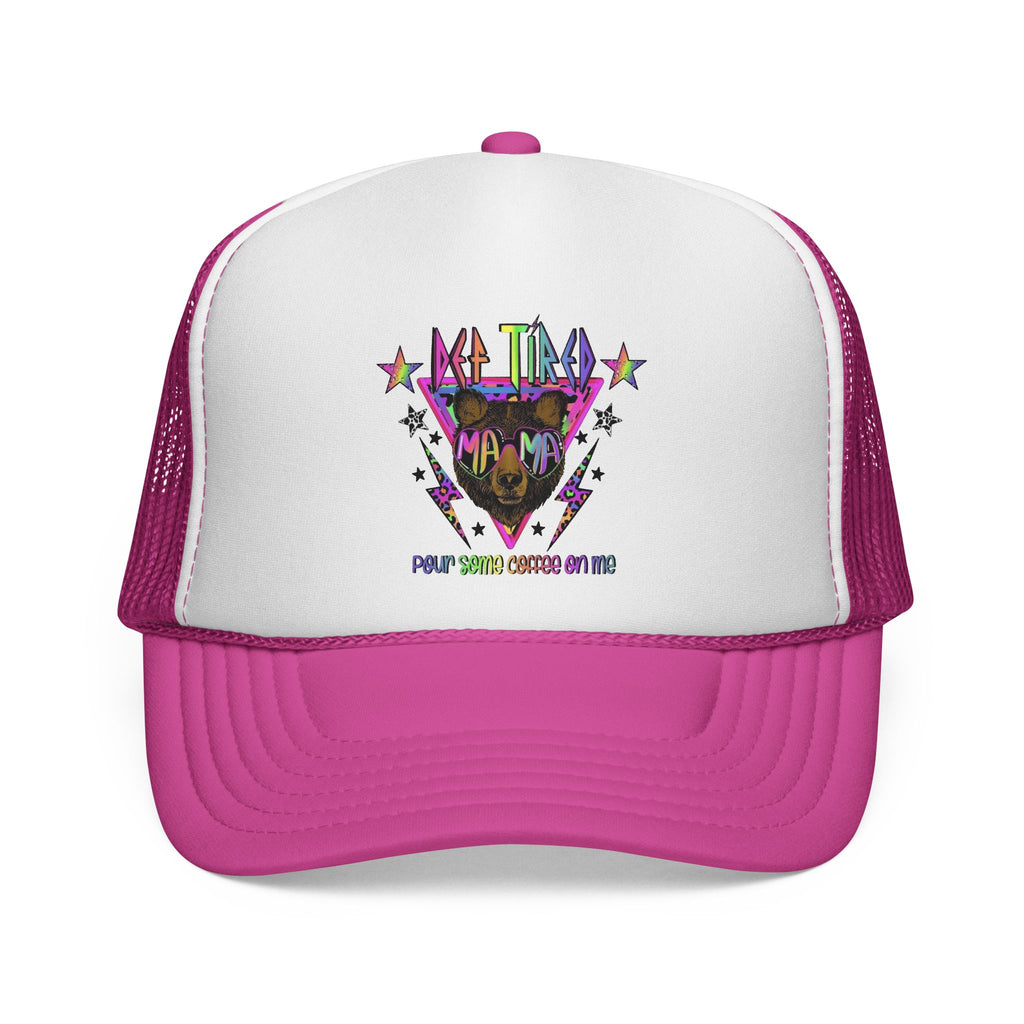 Neon Mountain Bear Trucker Cap | Retro Stars Graphic Trucker Cap