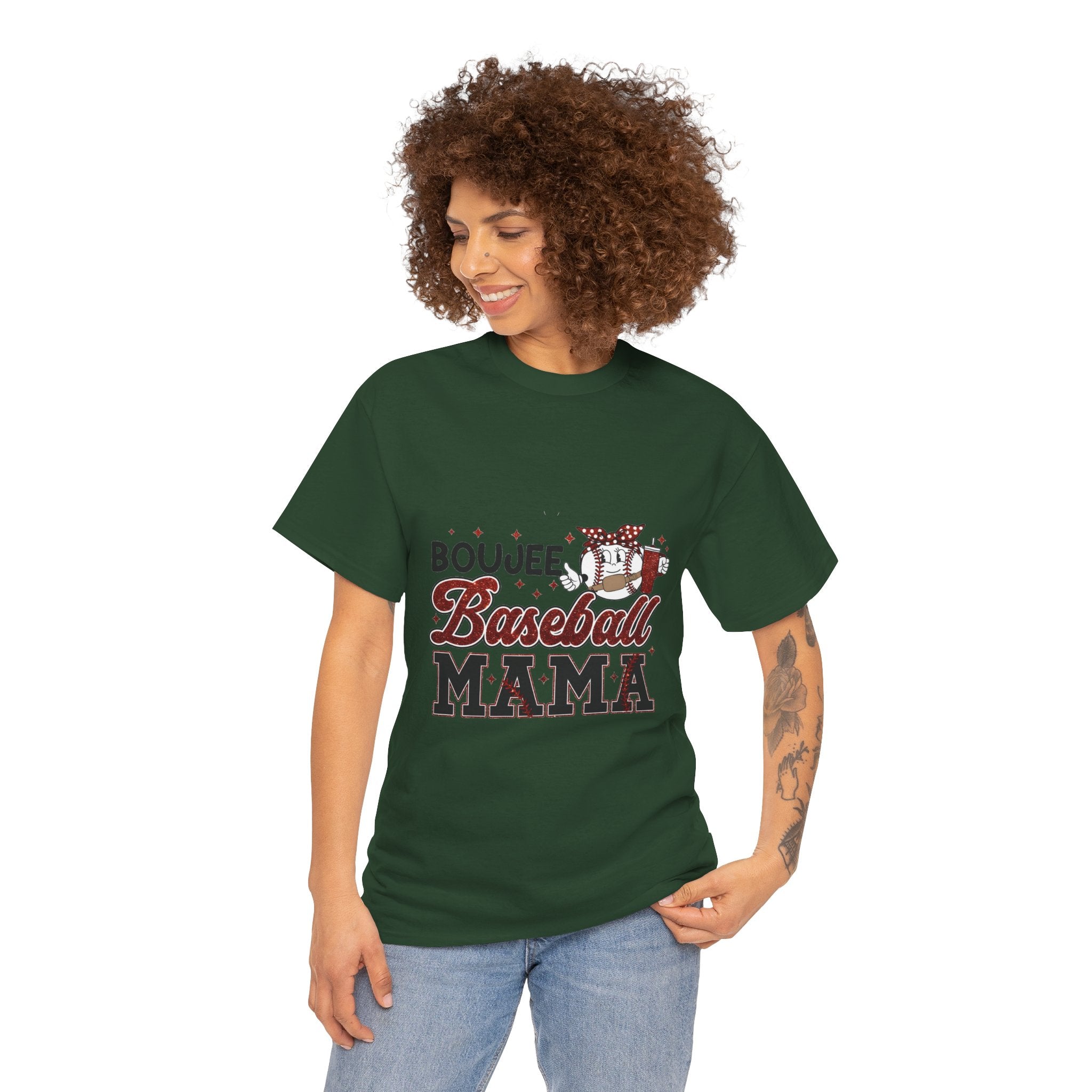 Boujee Baseball Mama T-Shirt – Cute Mom Graphic Tee for Baseball Moms