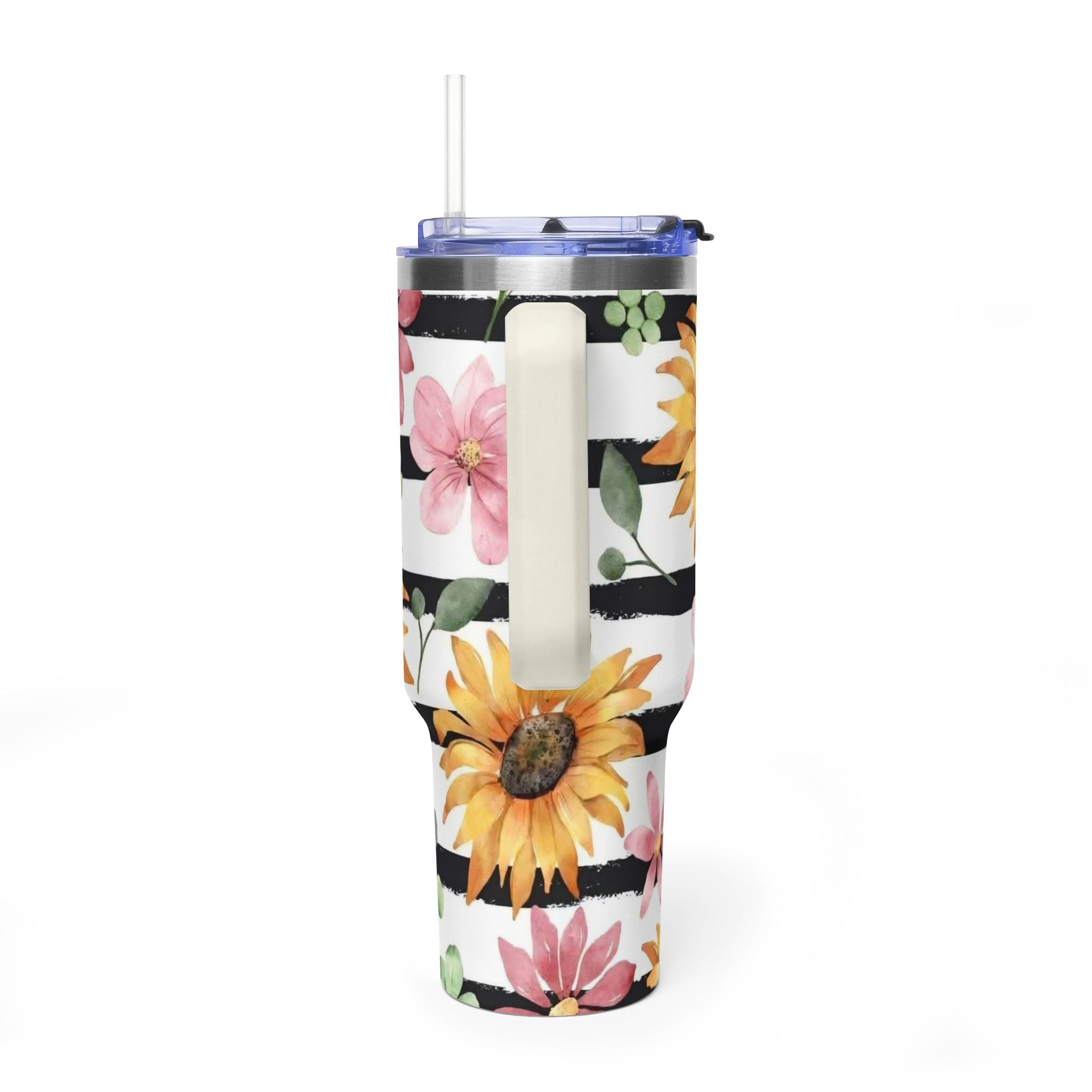 Best Mom Ever 40oz Vacuum Tumbler – Floral Sunflower Travel Cup