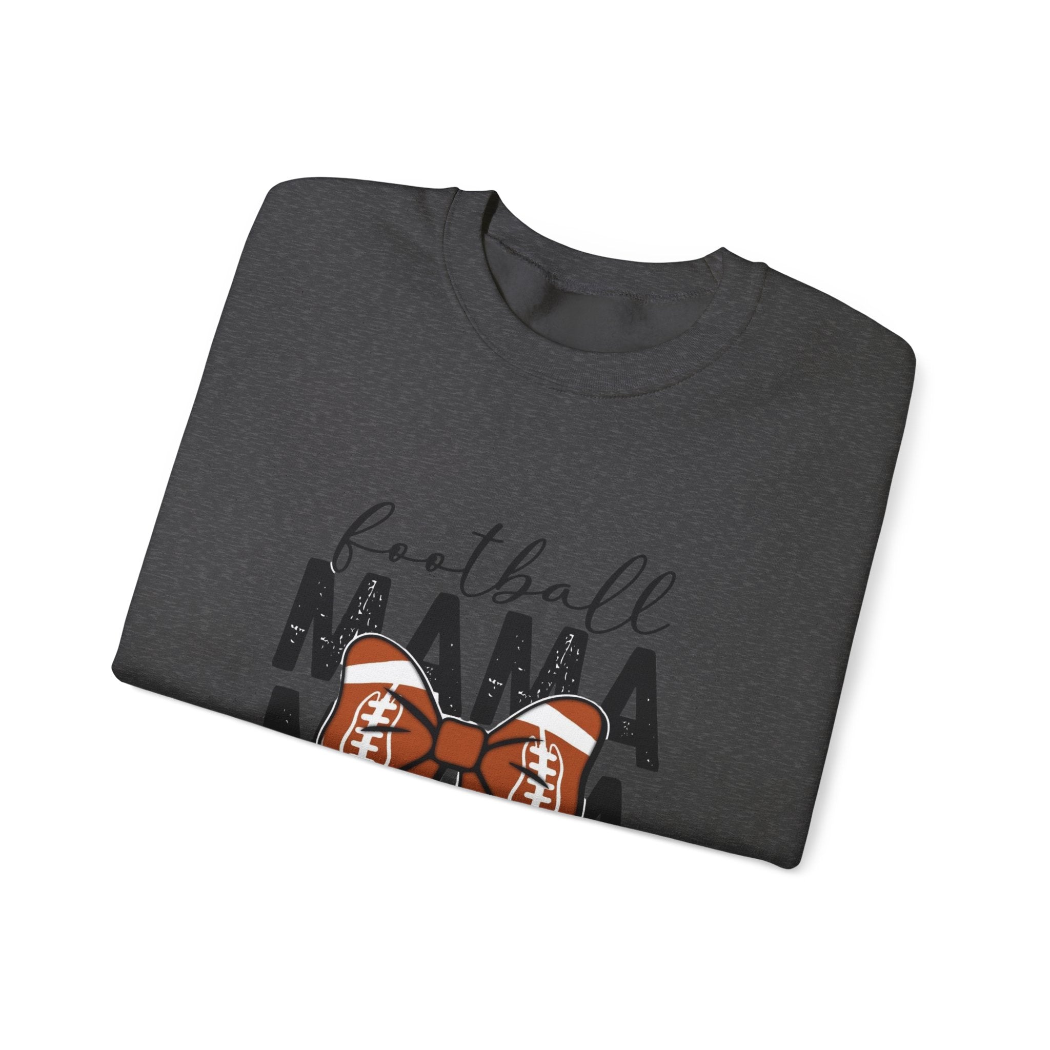 Football Mama Crewneck Sweatshirt — 'Football Mama Mama Mama' Bow Design