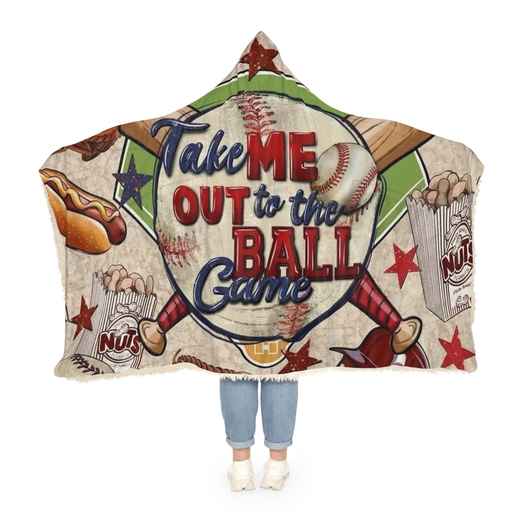 Baseball 'Take Me Out to the Ball Game' Hooded Snuggle Blanket
