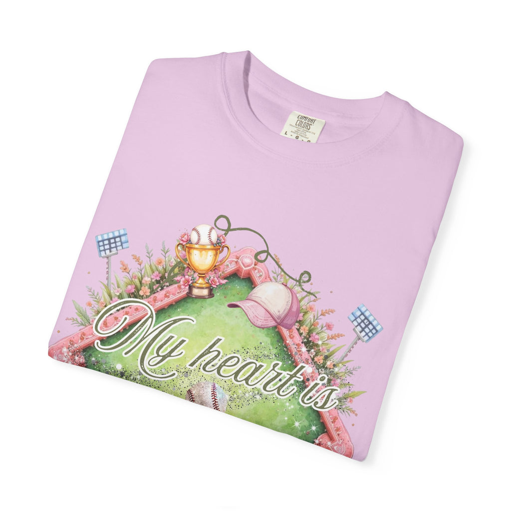 Baseball Field Floral T-Shirt — "My Heart's on That Field"