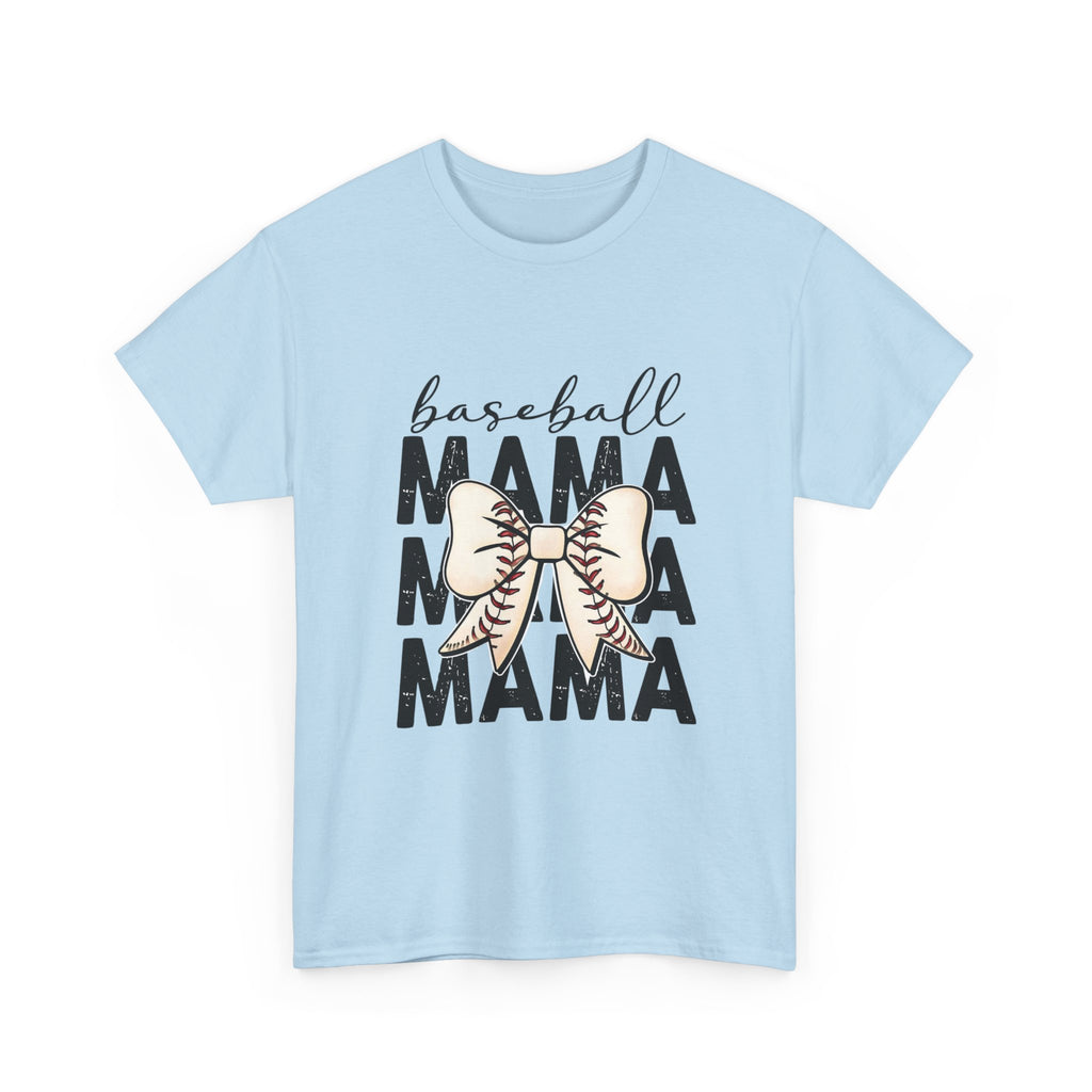 Baseball Mama T-Shirt — Cute Bow Baseball Mom Tee