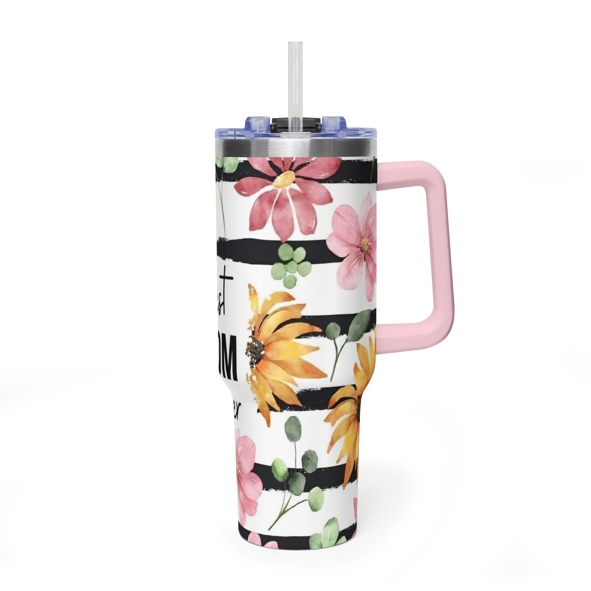 Best Mom Ever 40oz Vacuum Tumbler – Floral Sunflower Travel Cup