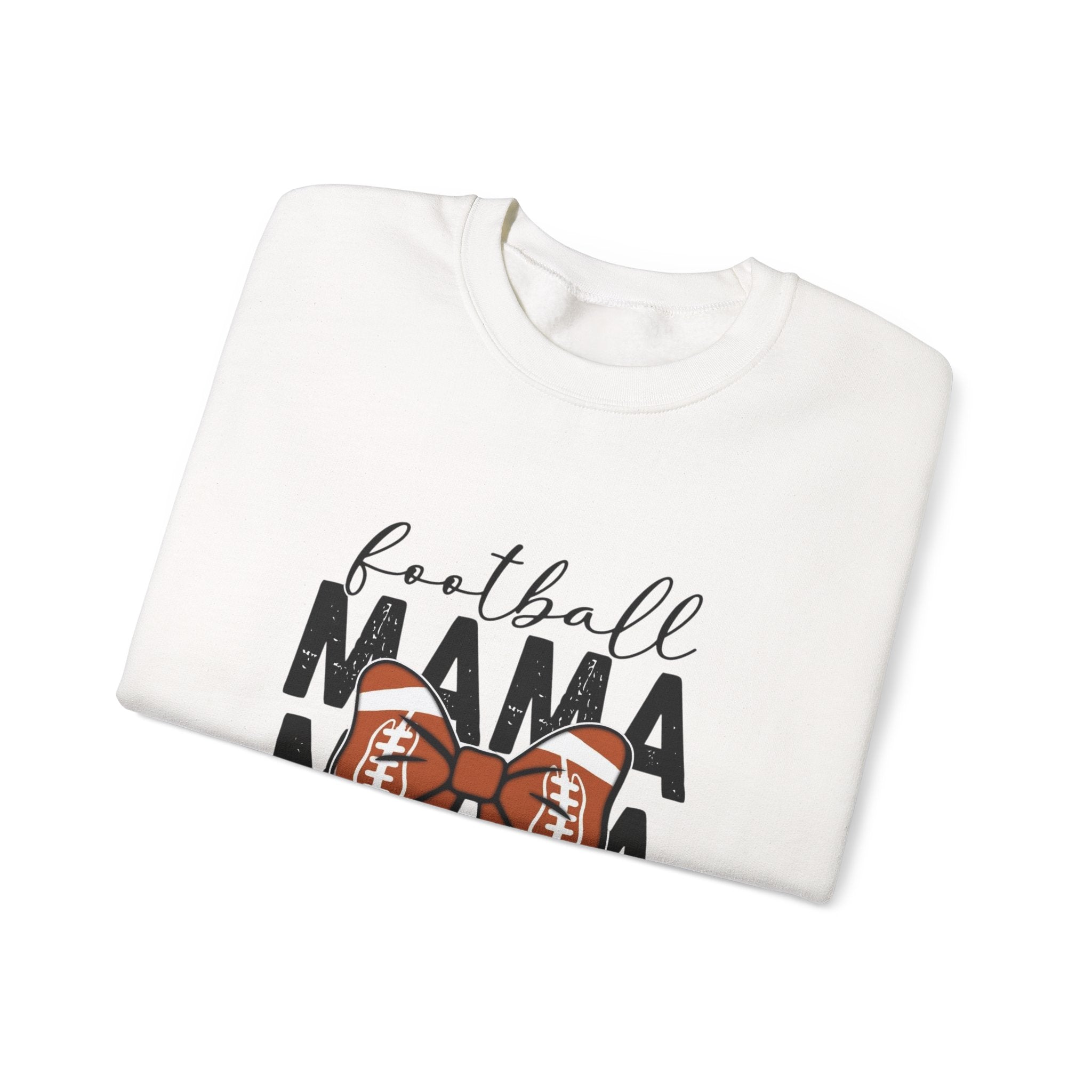 Football Mama Crewneck Sweatshirt — 'Football Mama Mama Mama' Bow Design