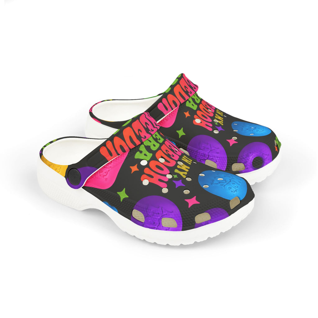 Bright, playful EVA foam clogs designed for kids