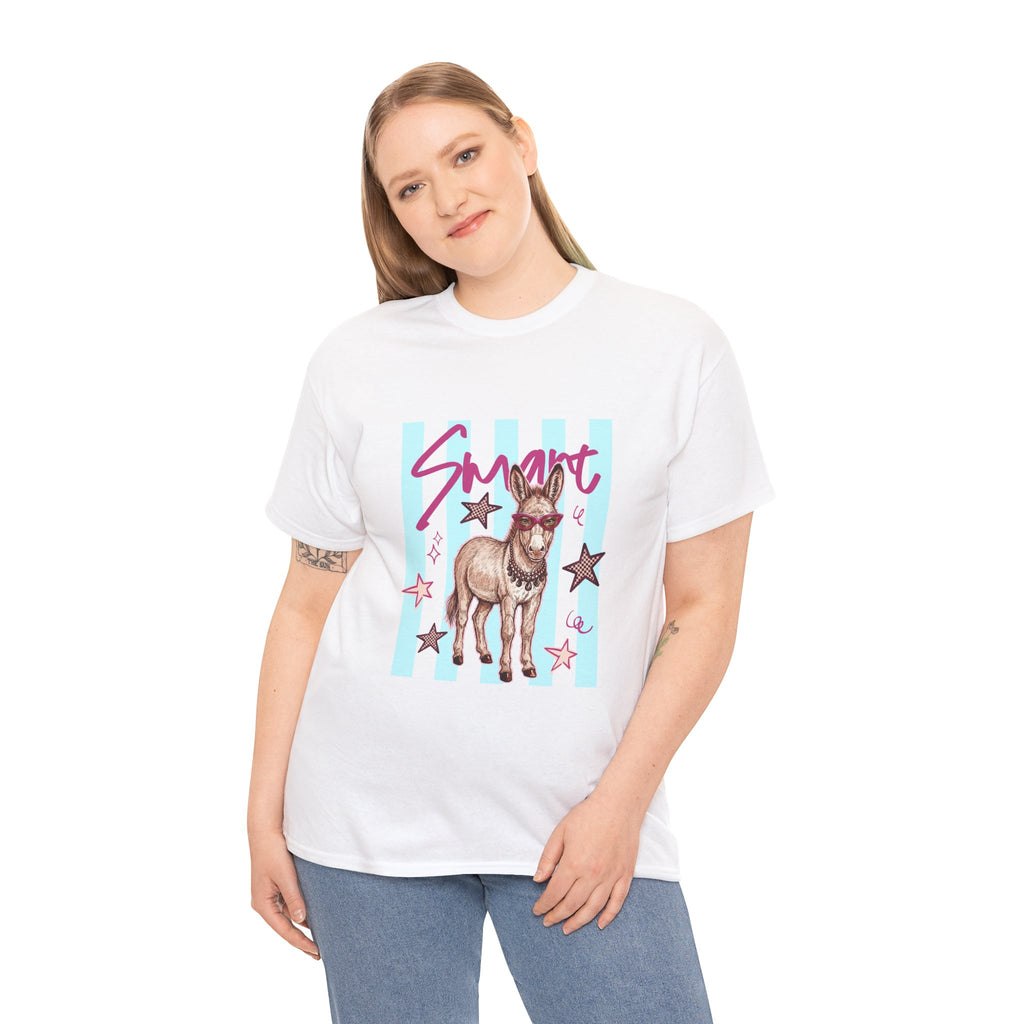 Donkey 'Smart' Graphic Tee — Cute Retro Animal Shirt