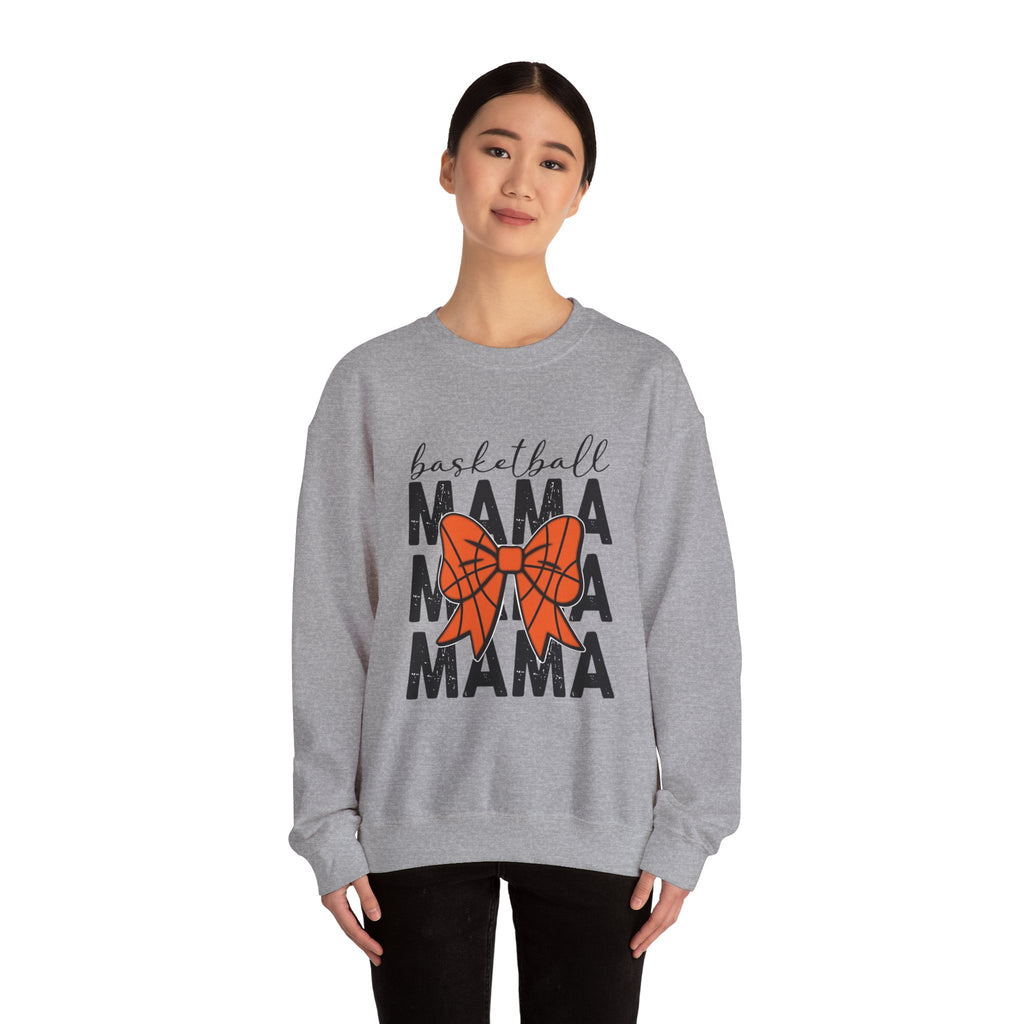 Basketball Mama Sweatshirt — Basketball Bow Mom Crewneck