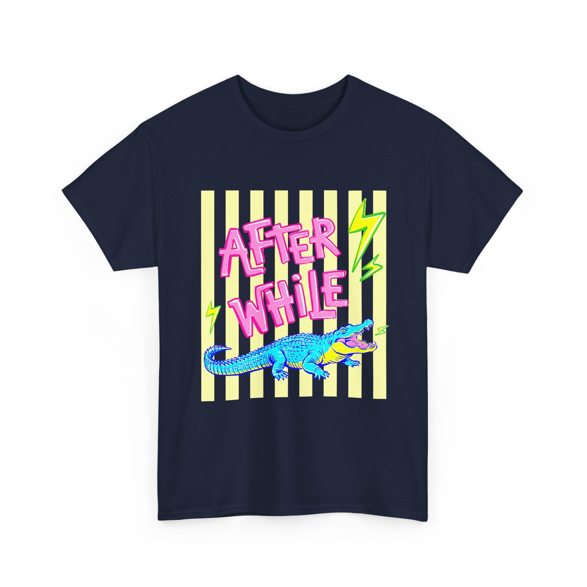 After While Alligator T-Shirt — Retro Neon Graphic Tee