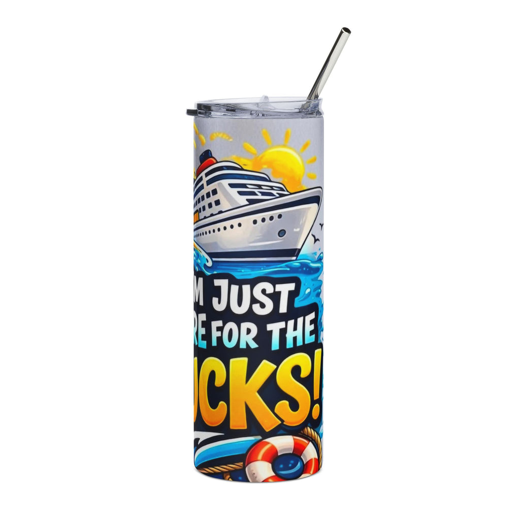 TumblerProduct type: TumblerTitle: "I'm Just Here for the Ducks" 20oz Stainless Steel Travel Tumbler — Cruise Captain Rubber Duck Design