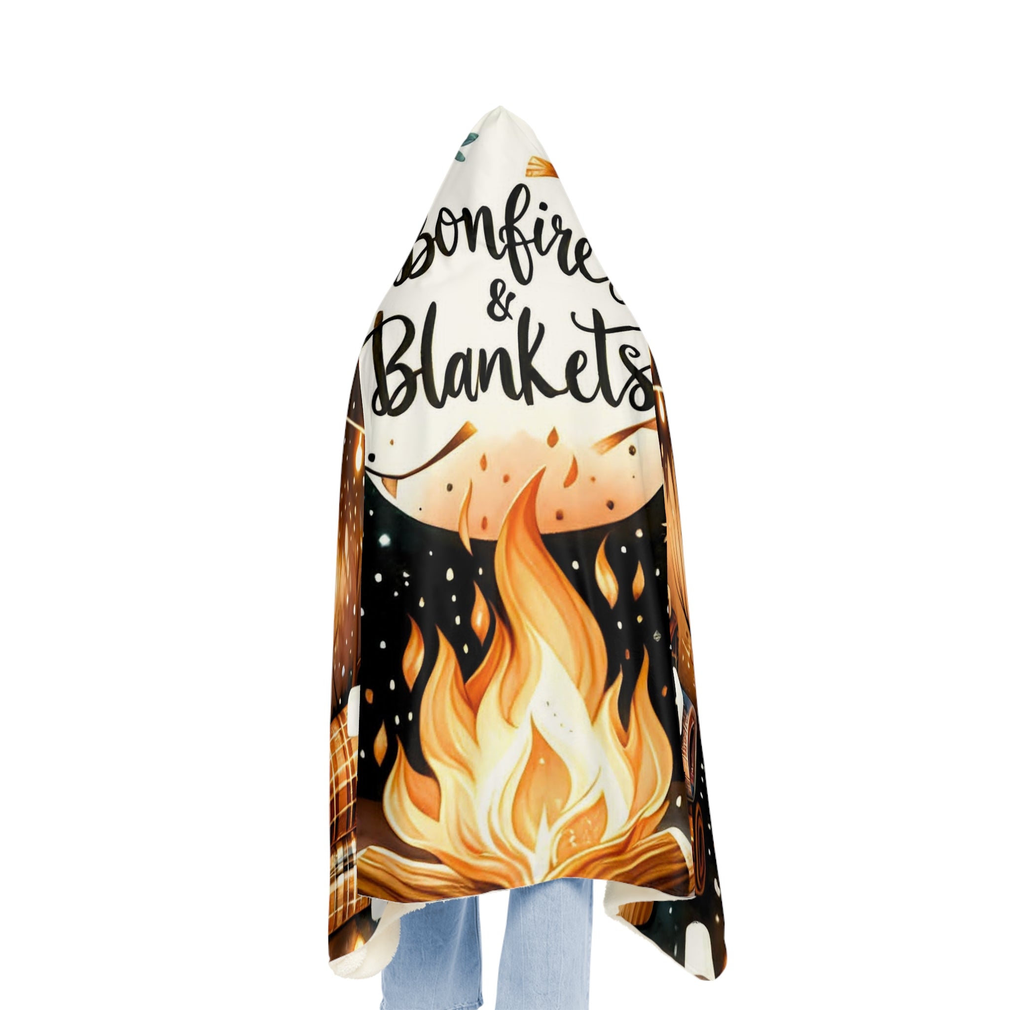 Bonfires & Blankets Hooded Blanket — Cozy Autumn Campfire Throw