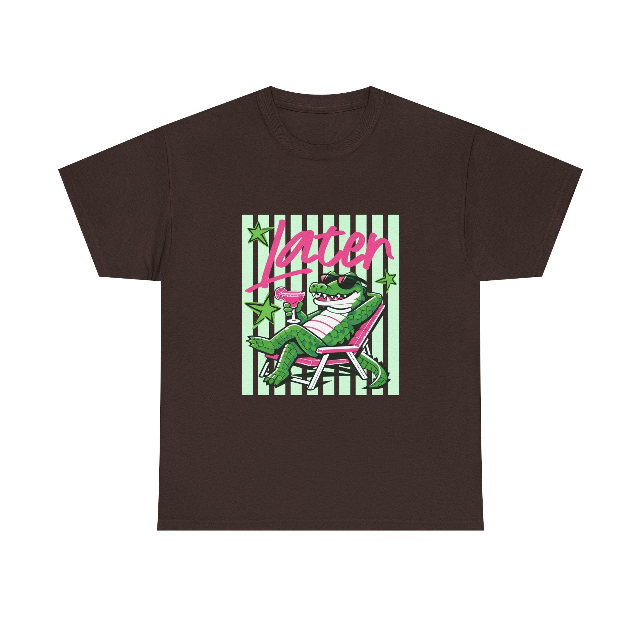 Crocodile Chill Tee — "Later" Lounge Alligator Graphic T-Shirt