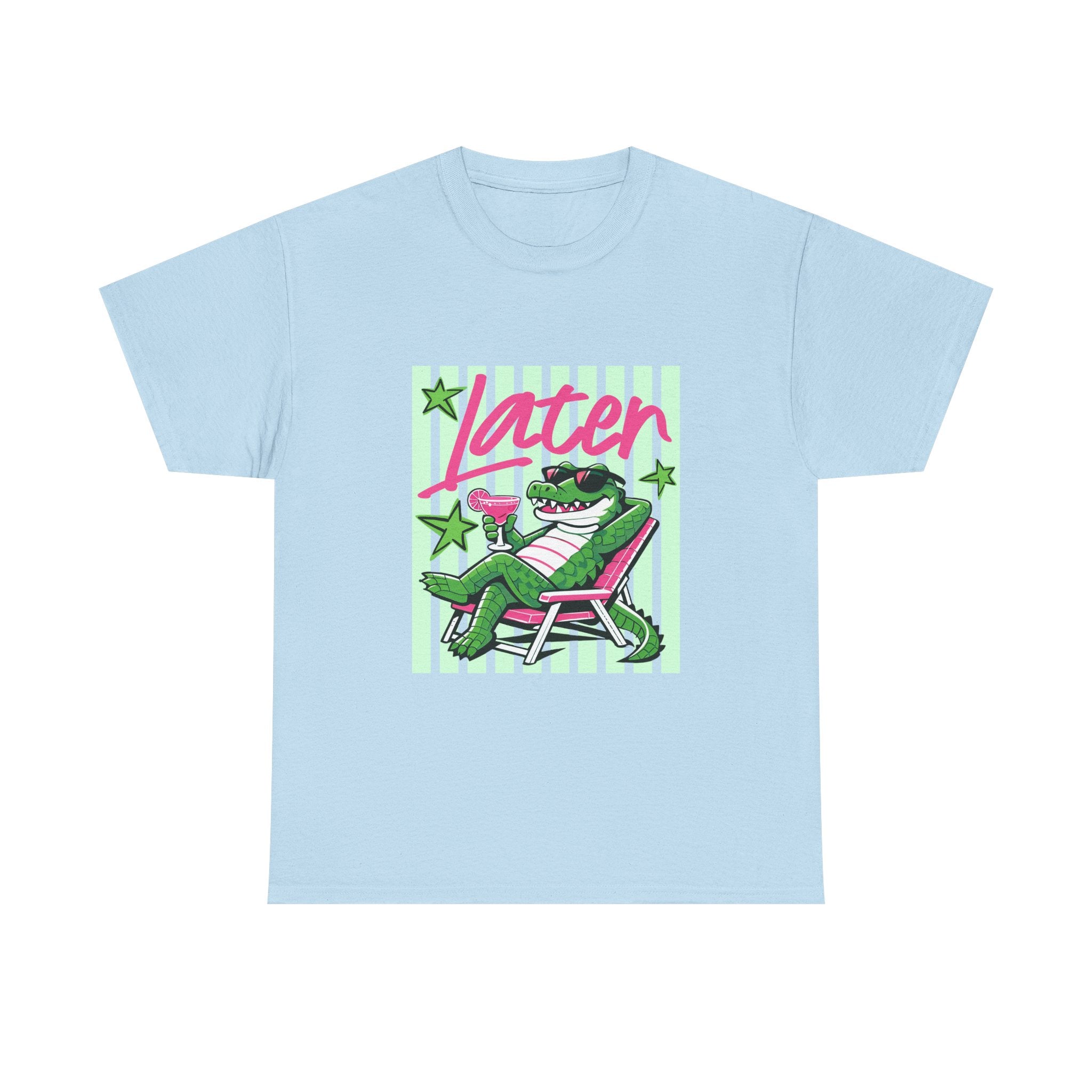 Crocodile Chill Tee — "Later" Lounge Alligator Graphic T-Shirt