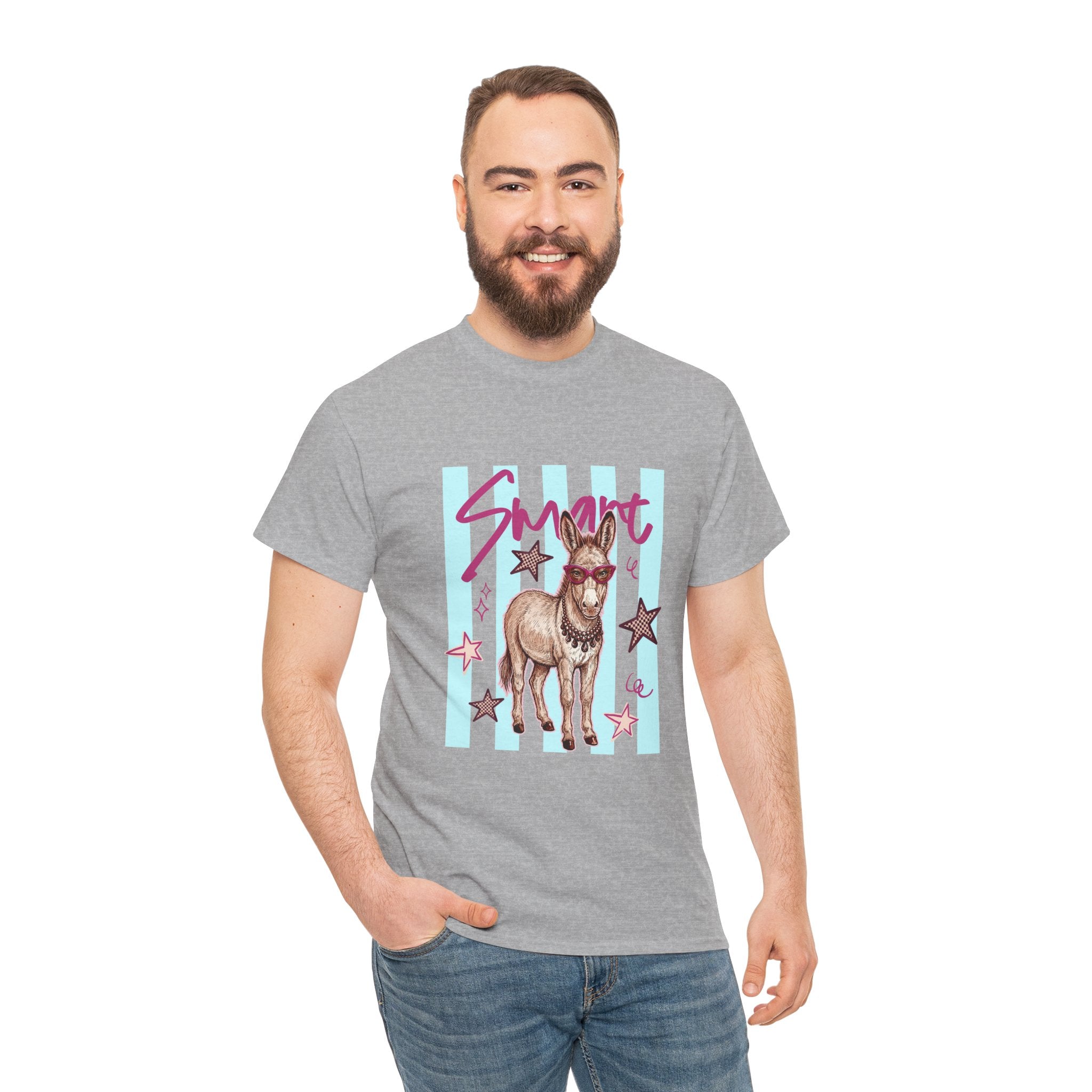 Donkey 'Smart' Graphic Tee — Cute Retro Animal Shirt