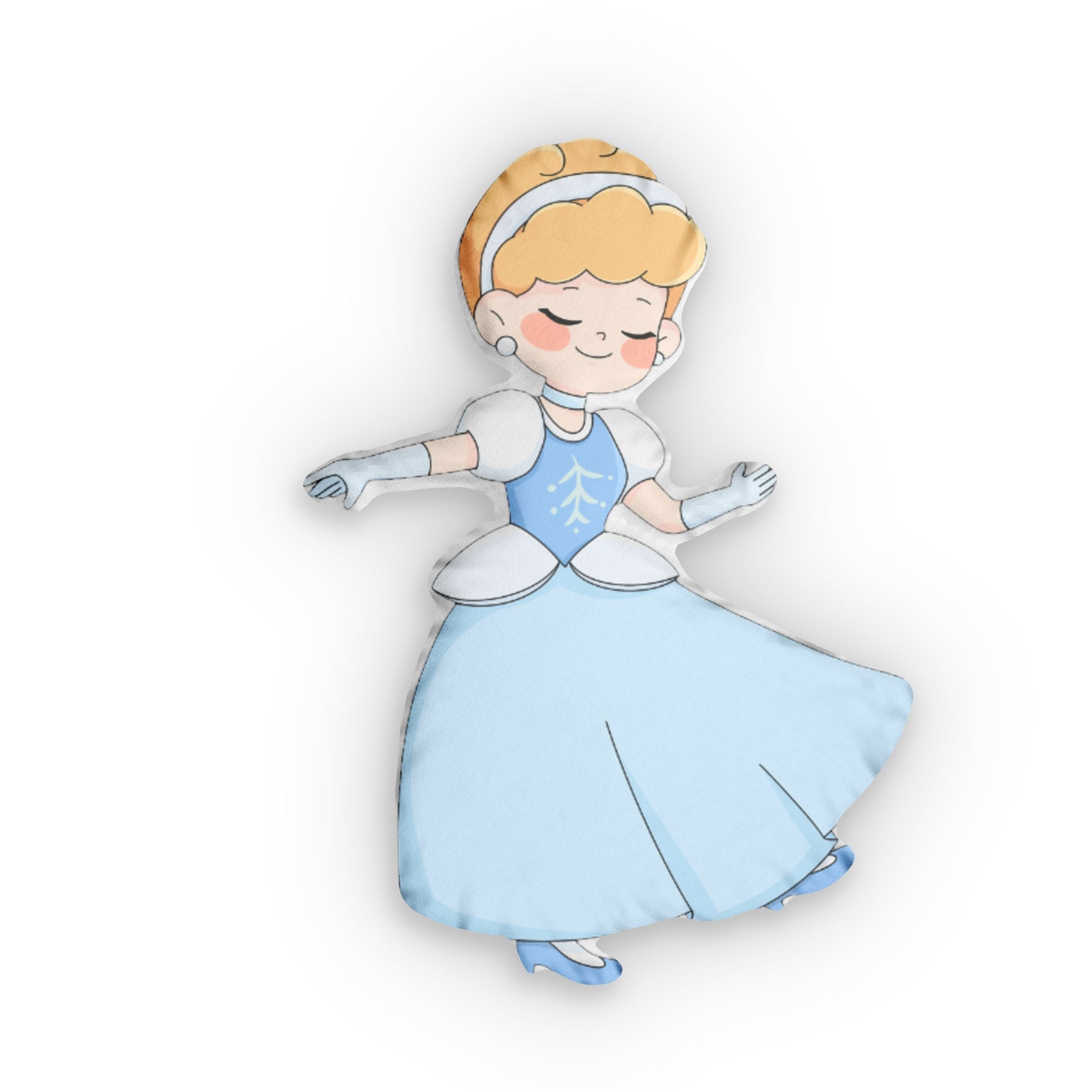 Princess Ballet Custom Shaped Pillow — Cute Watercolor Cinderella Doll Cushion