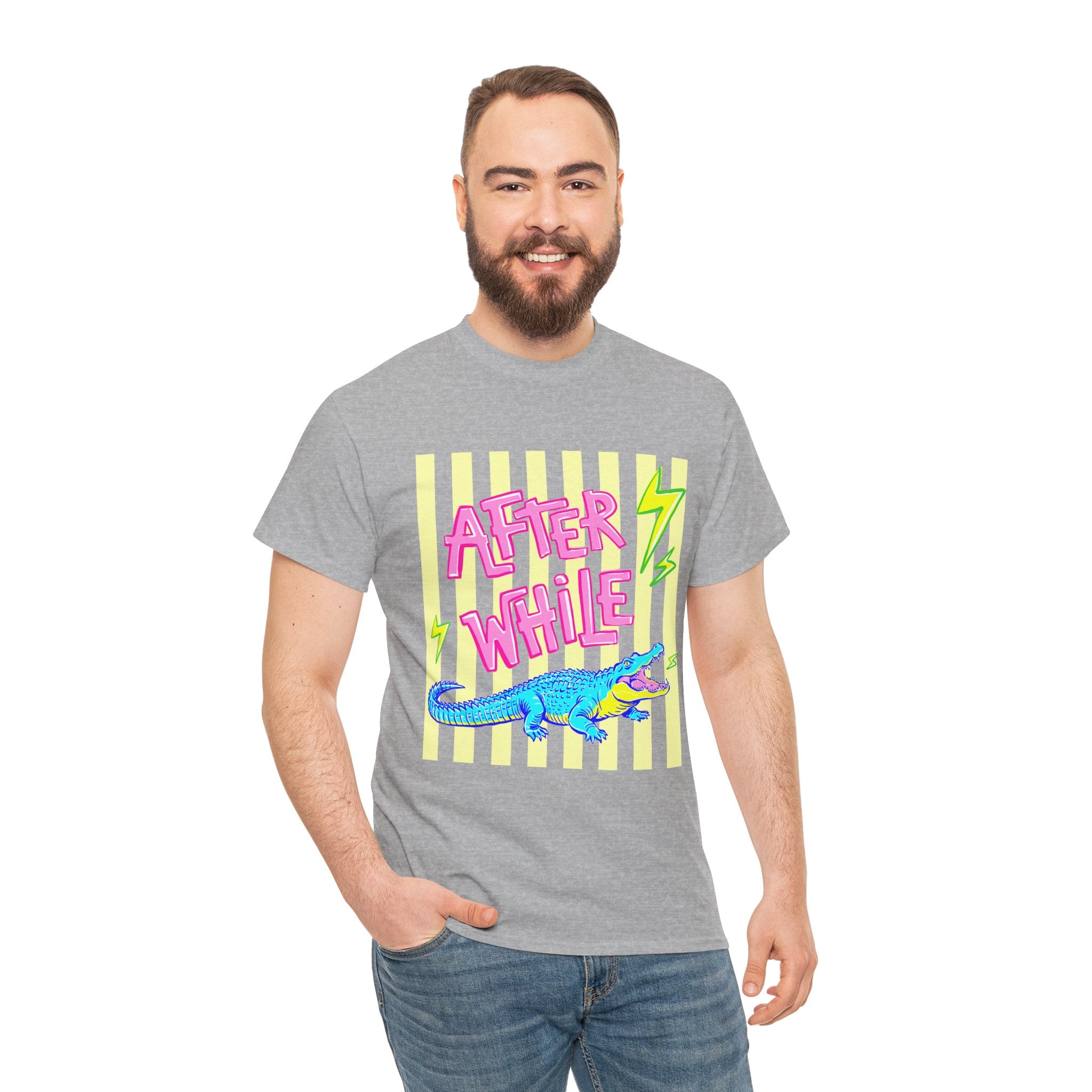 After While Alligator T-Shirt — Retro Neon Graphic Tee