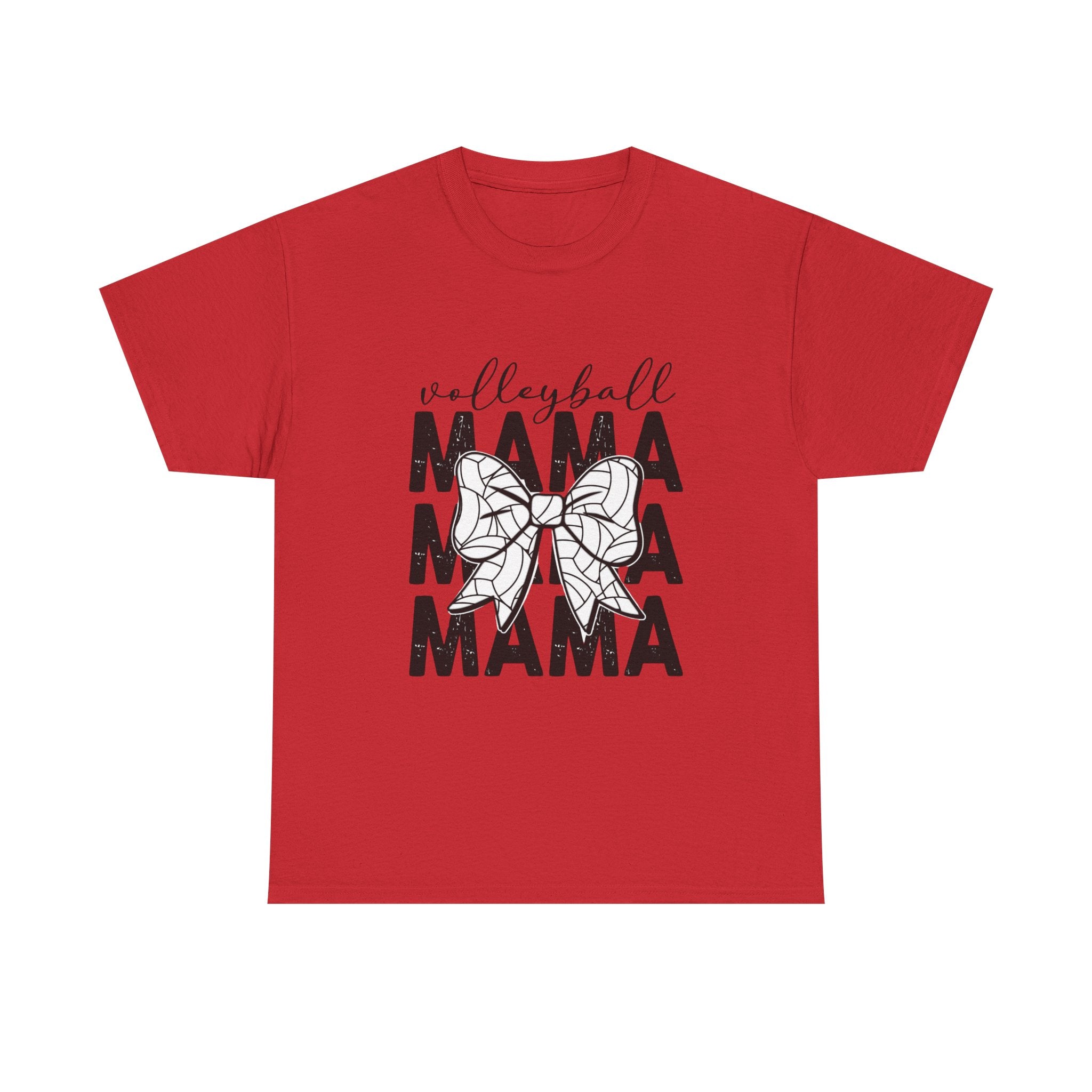 Volleyball Mama T-Shirt — Sporty Mom Graphic Tee with Volleyball Bow