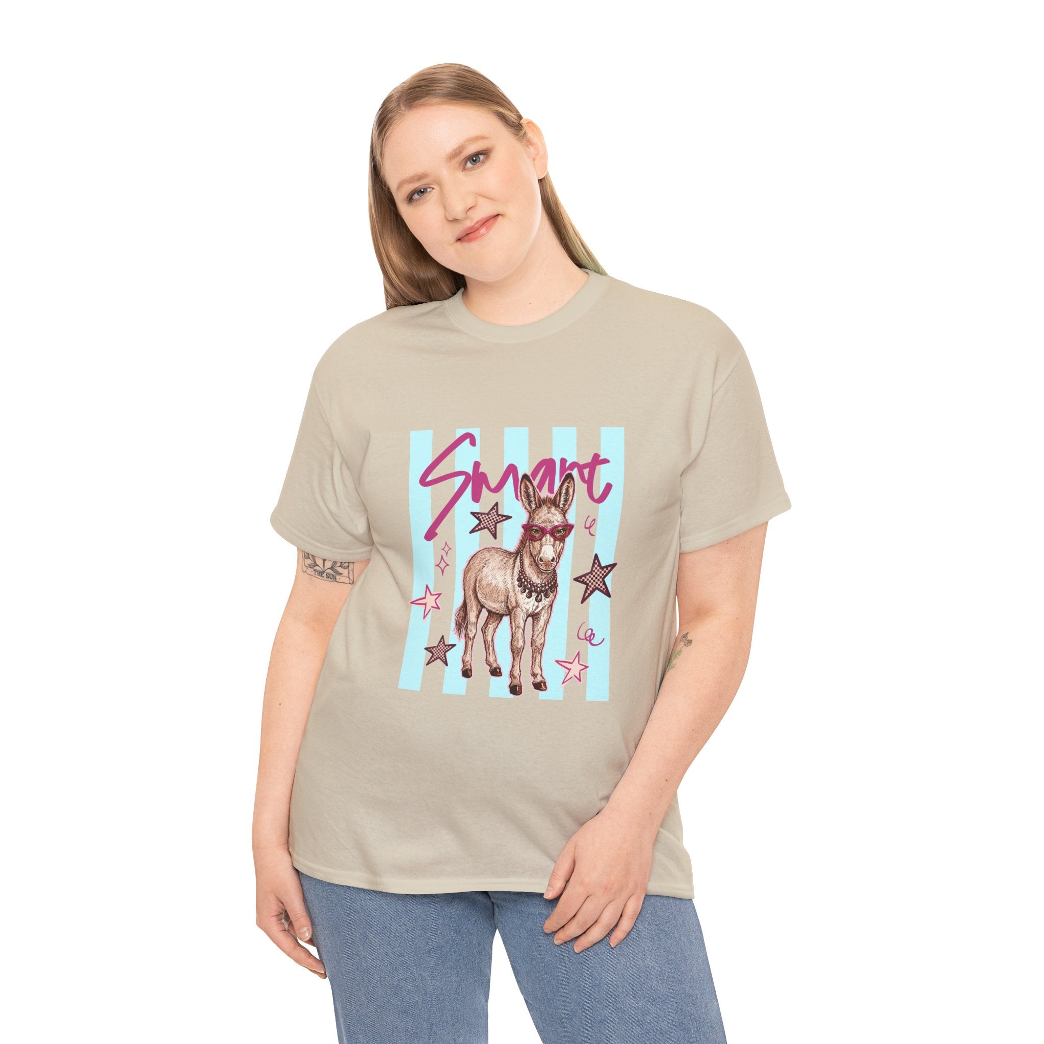 Donkey 'Smart' Graphic Tee — Cute Retro Animal Shirt
