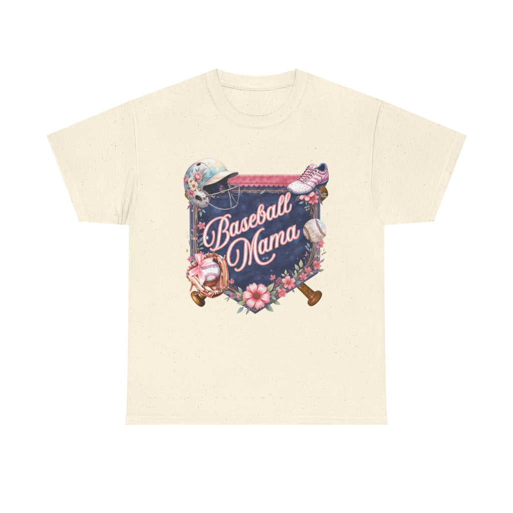 Baseball Mama T-Shirt — Floral Softball/Baseball Mom Tee