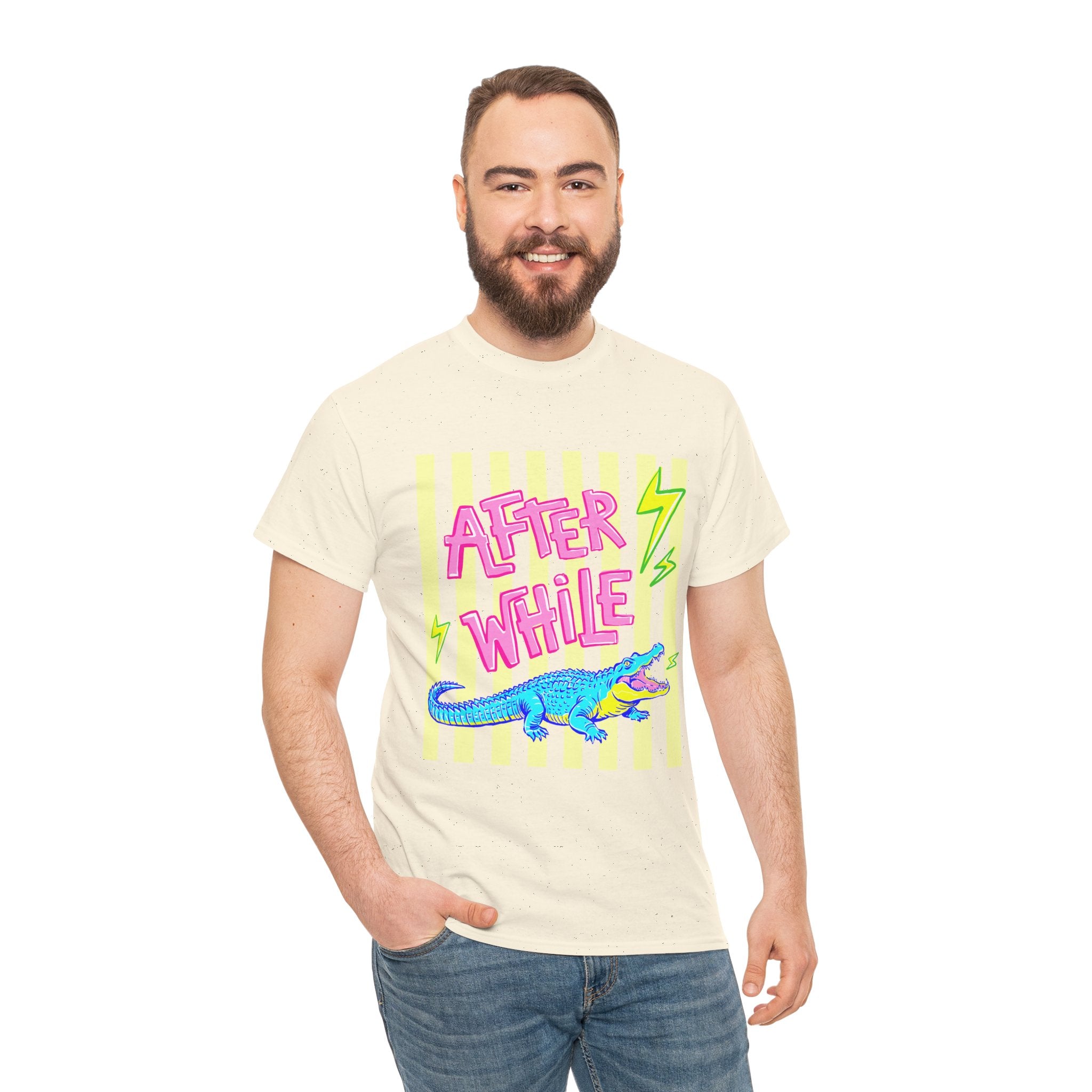After While Alligator T-Shirt — Retro Neon Graphic Tee