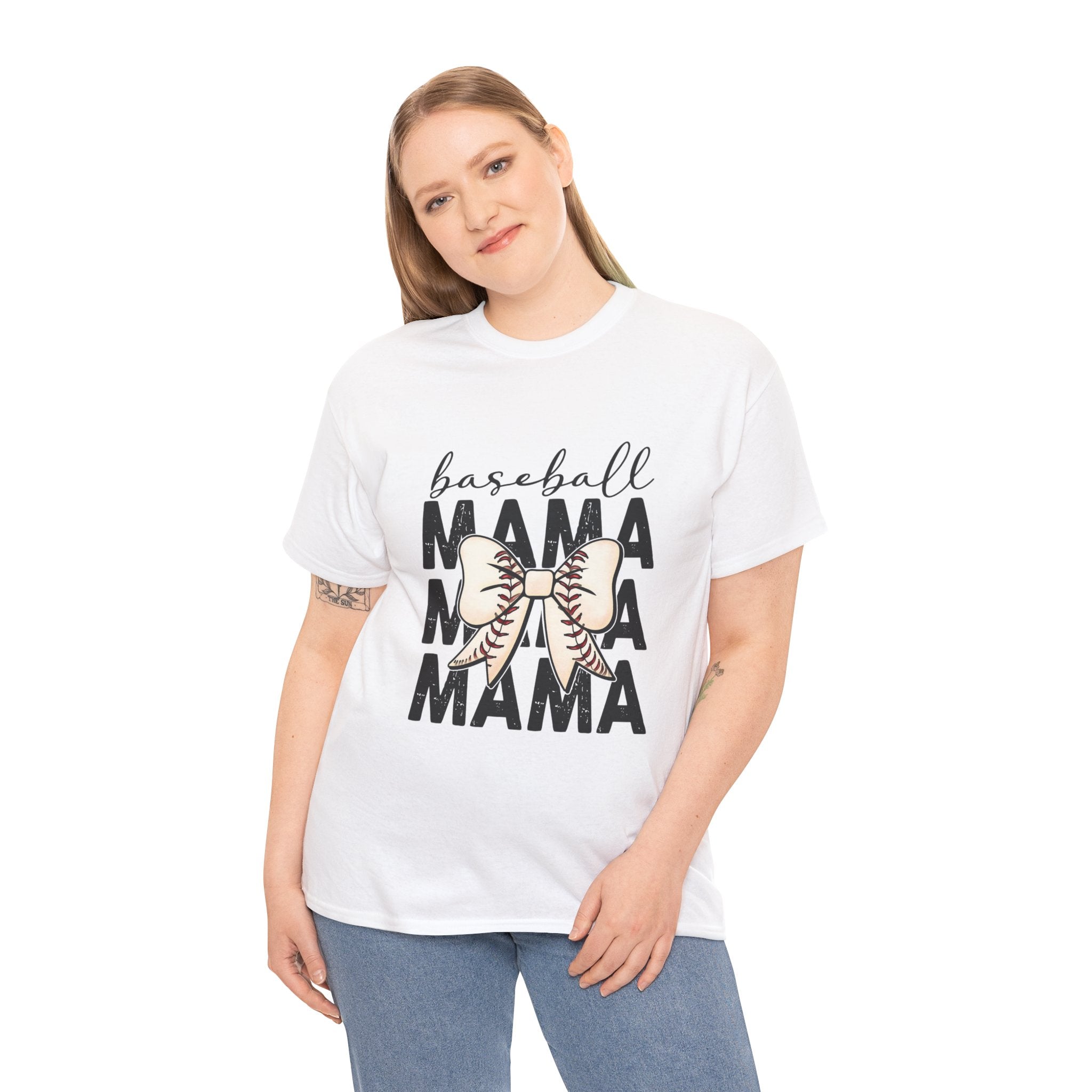 Baseball Mama T-Shirt — Cute Bow Baseball Mom Tee