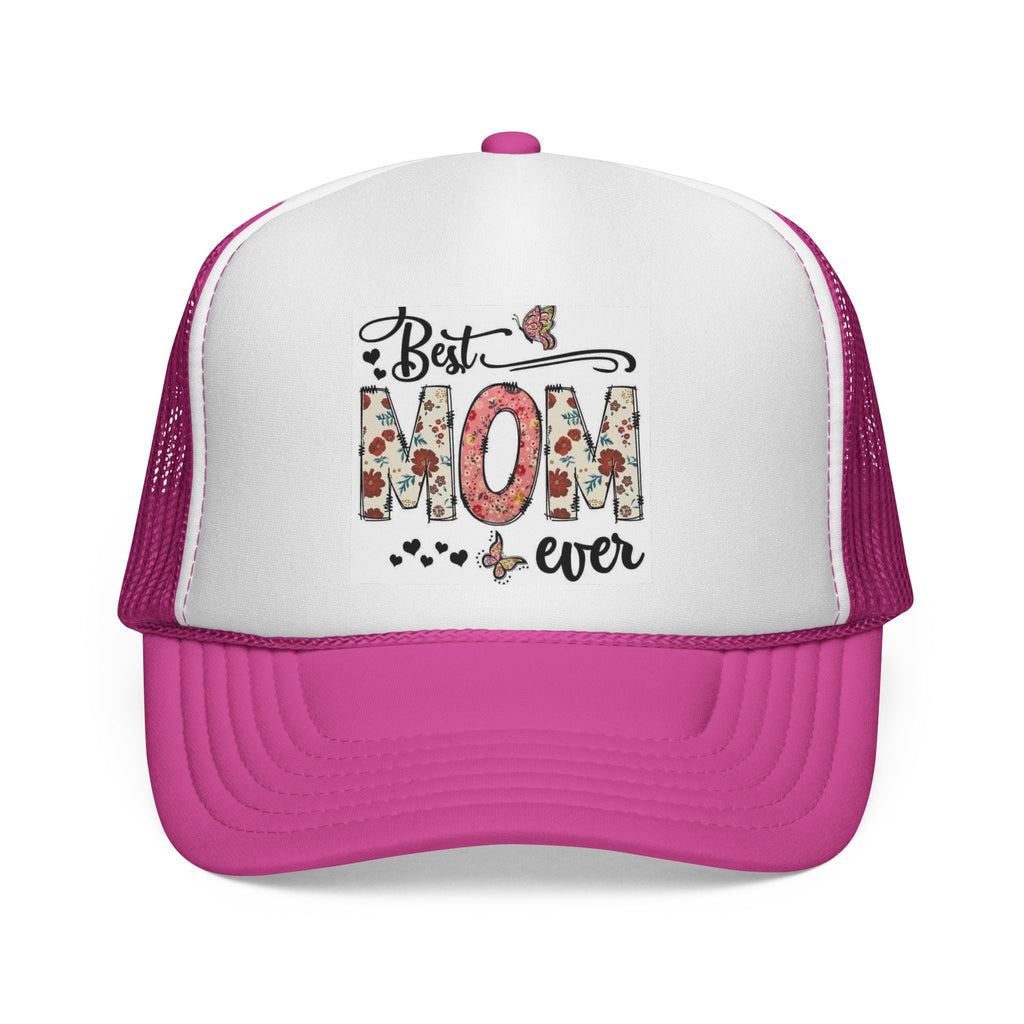 Best Mom Ever floral design Trucker Cap | Mother's Day mesh hat