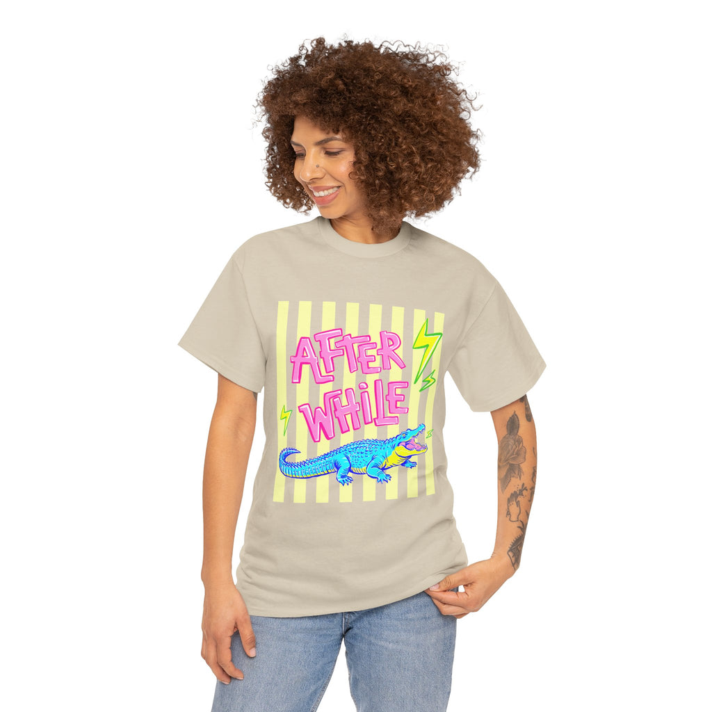 After While Alligator T-Shirt — Retro Neon Graphic Tee