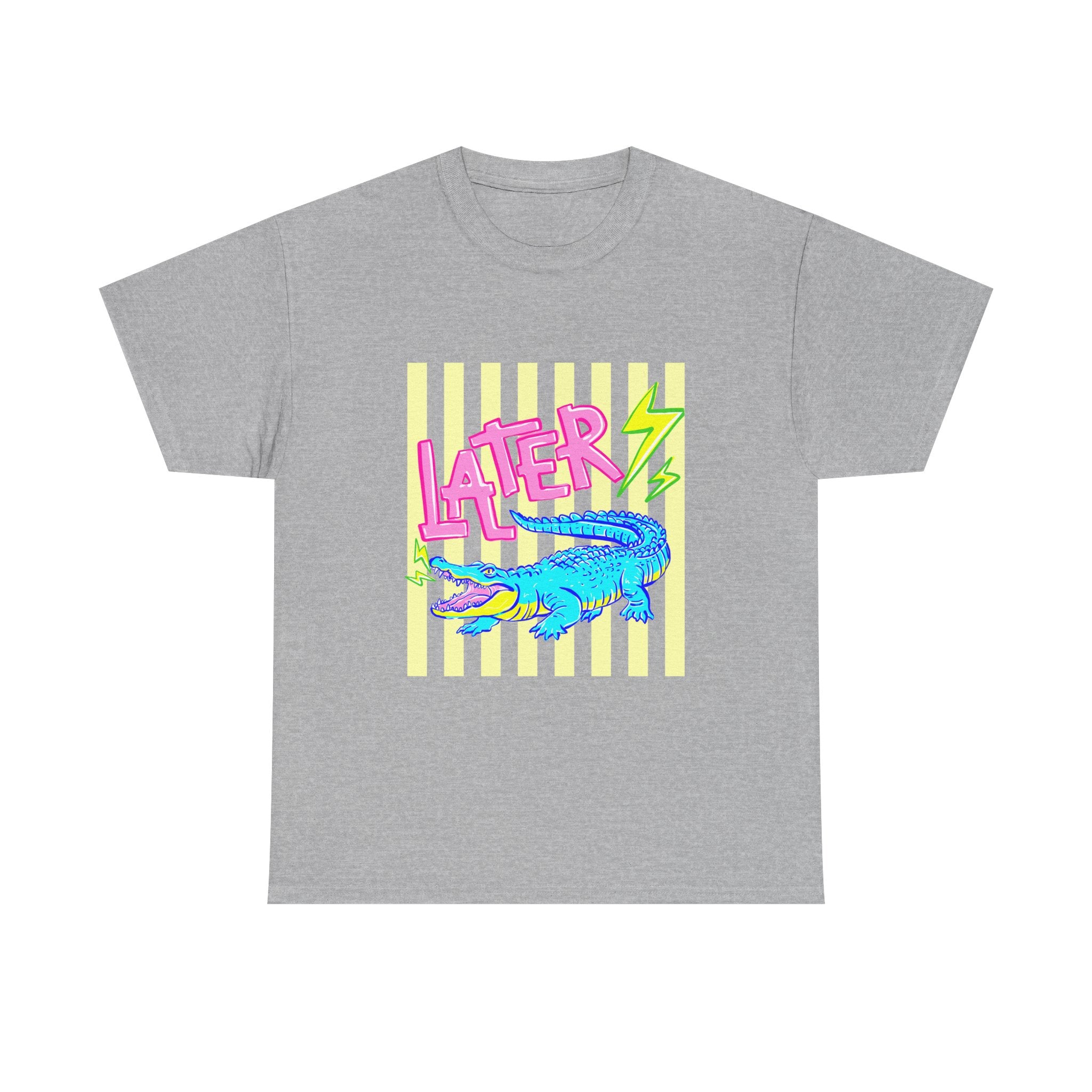Later Gator Graphic Tee - Neon Retro Alligator Shirt