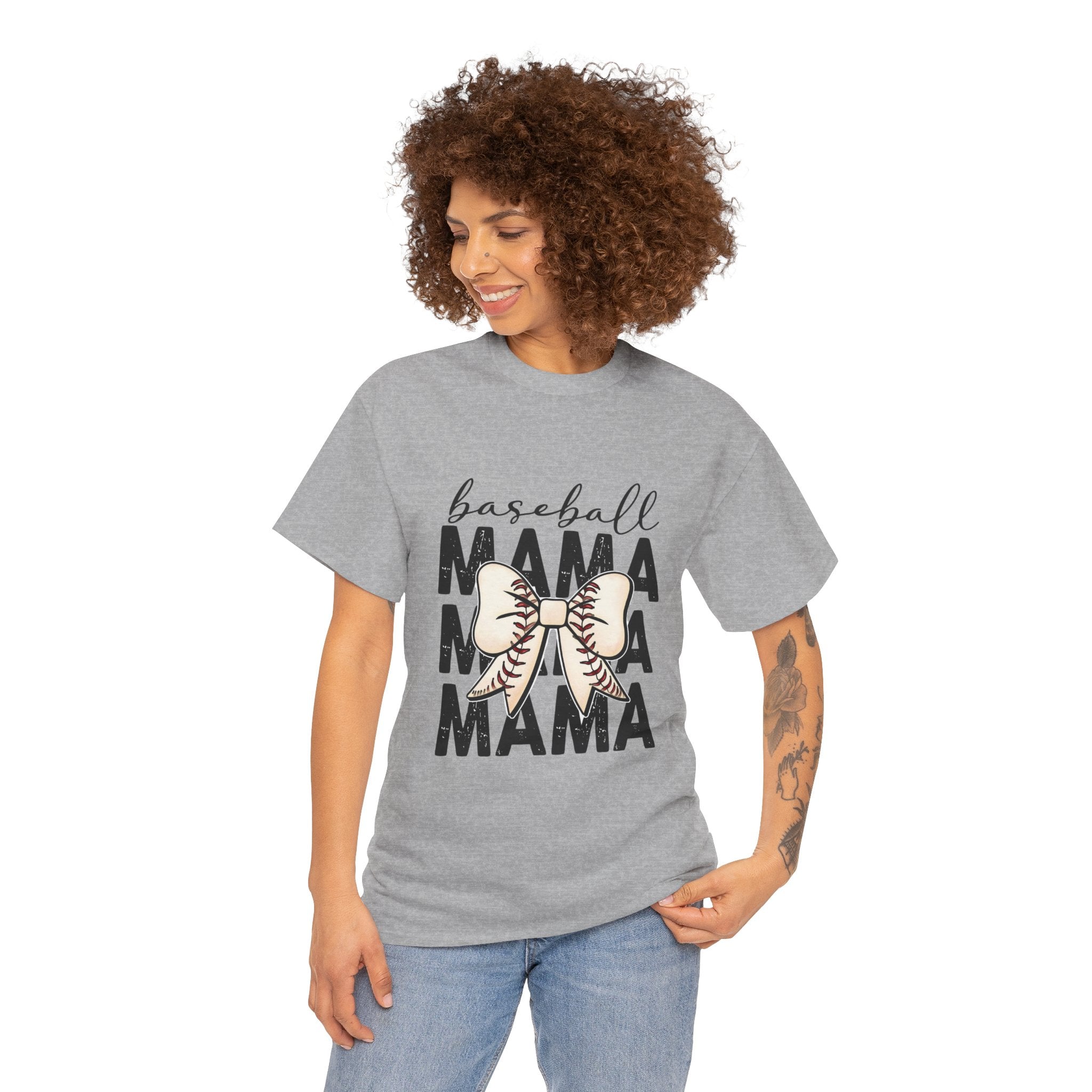 Baseball Mama T-Shirt — Cute Bow Baseball Mom Tee