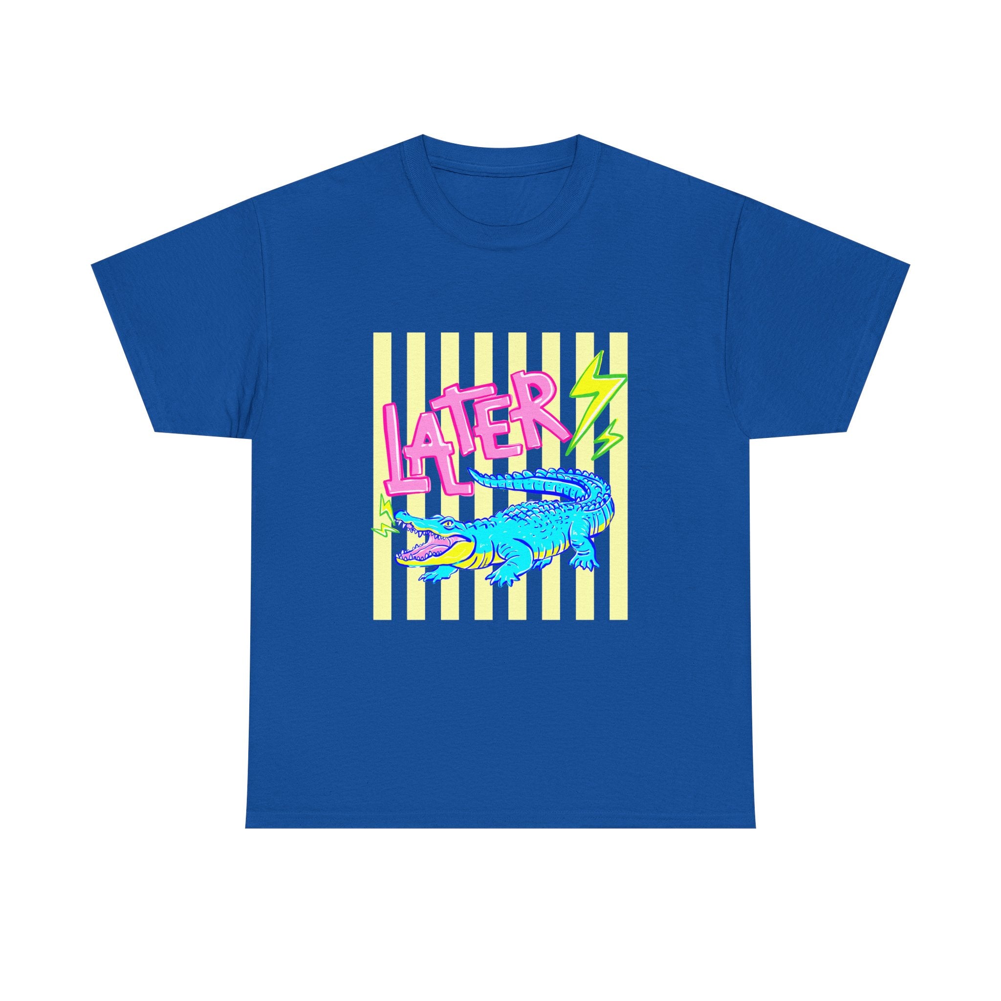 Later Gator Graphic Tee - Neon Retro Alligator Shirt