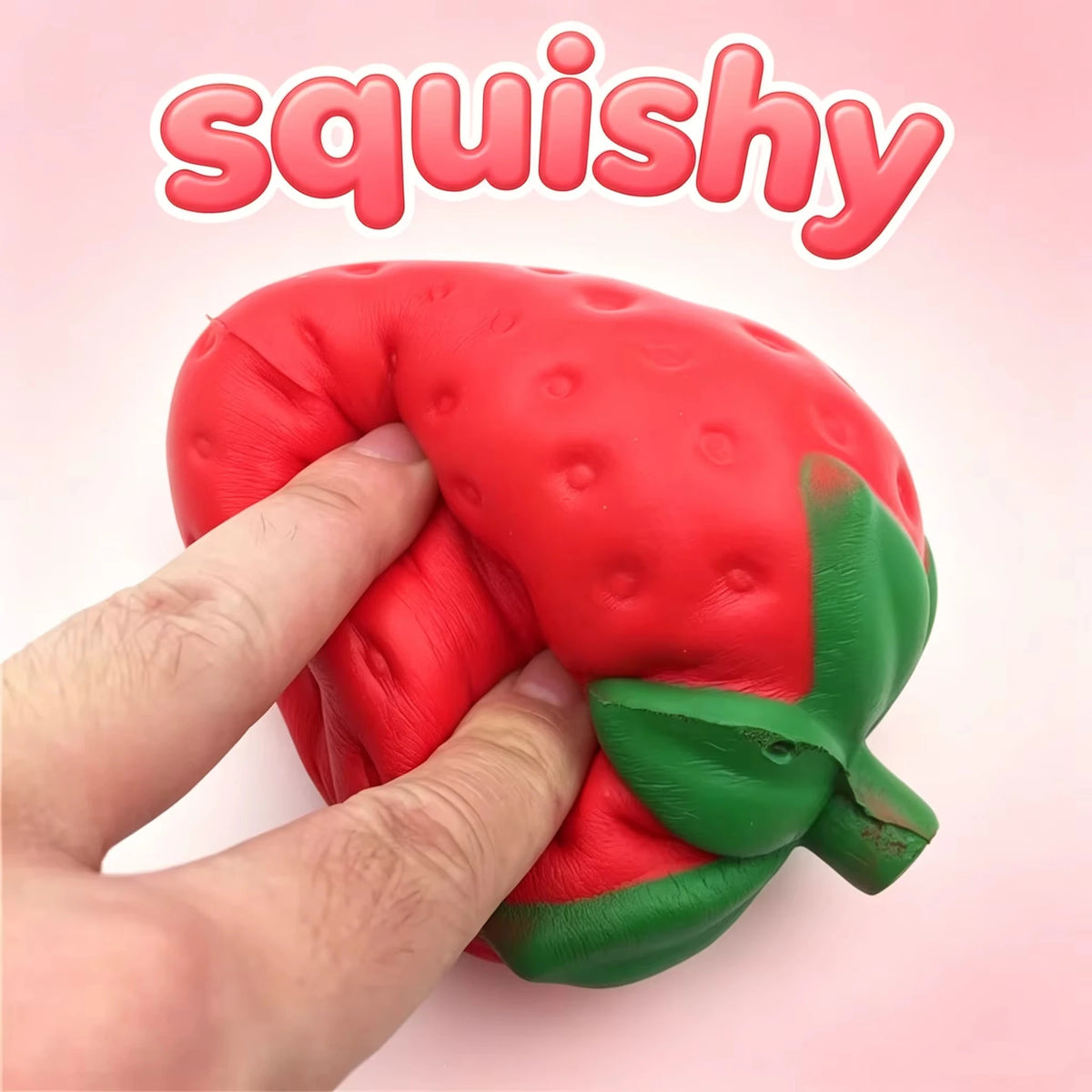 Giant Strawberry Squishy Toy Extra Large Fruit Shape Slow Rising Squeeze Stress Relief Ball Fidget Sensory Decompression Gift