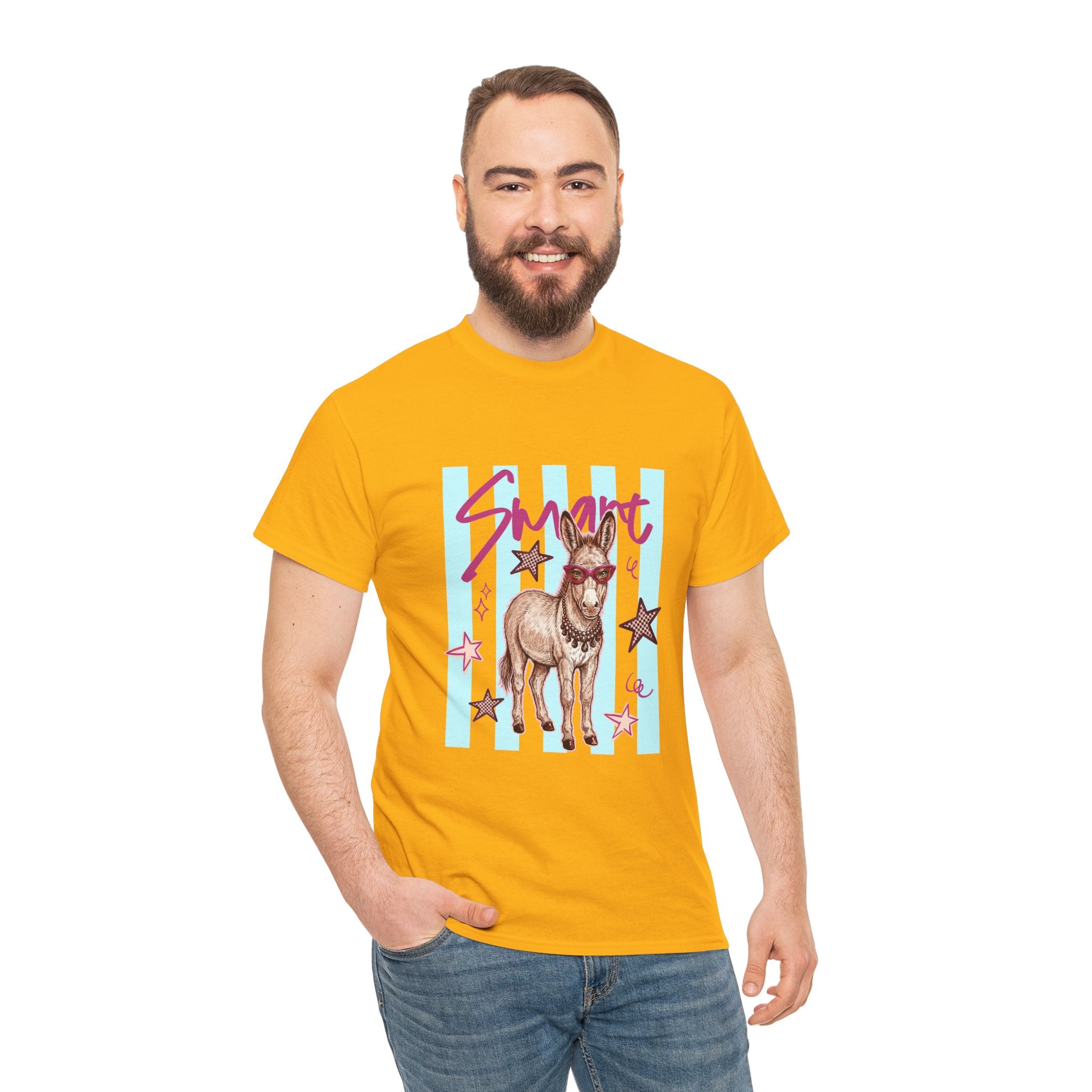 Donkey 'Smart' Graphic Tee — Cute Retro Animal Shirt
