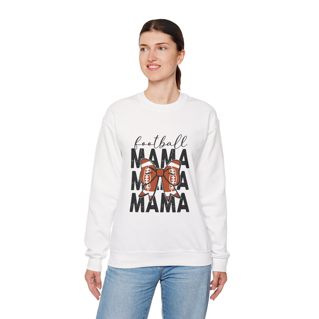 Football Mama Crewneck Sweatshirt — 'Football Mama Mama Mama' Bow Design