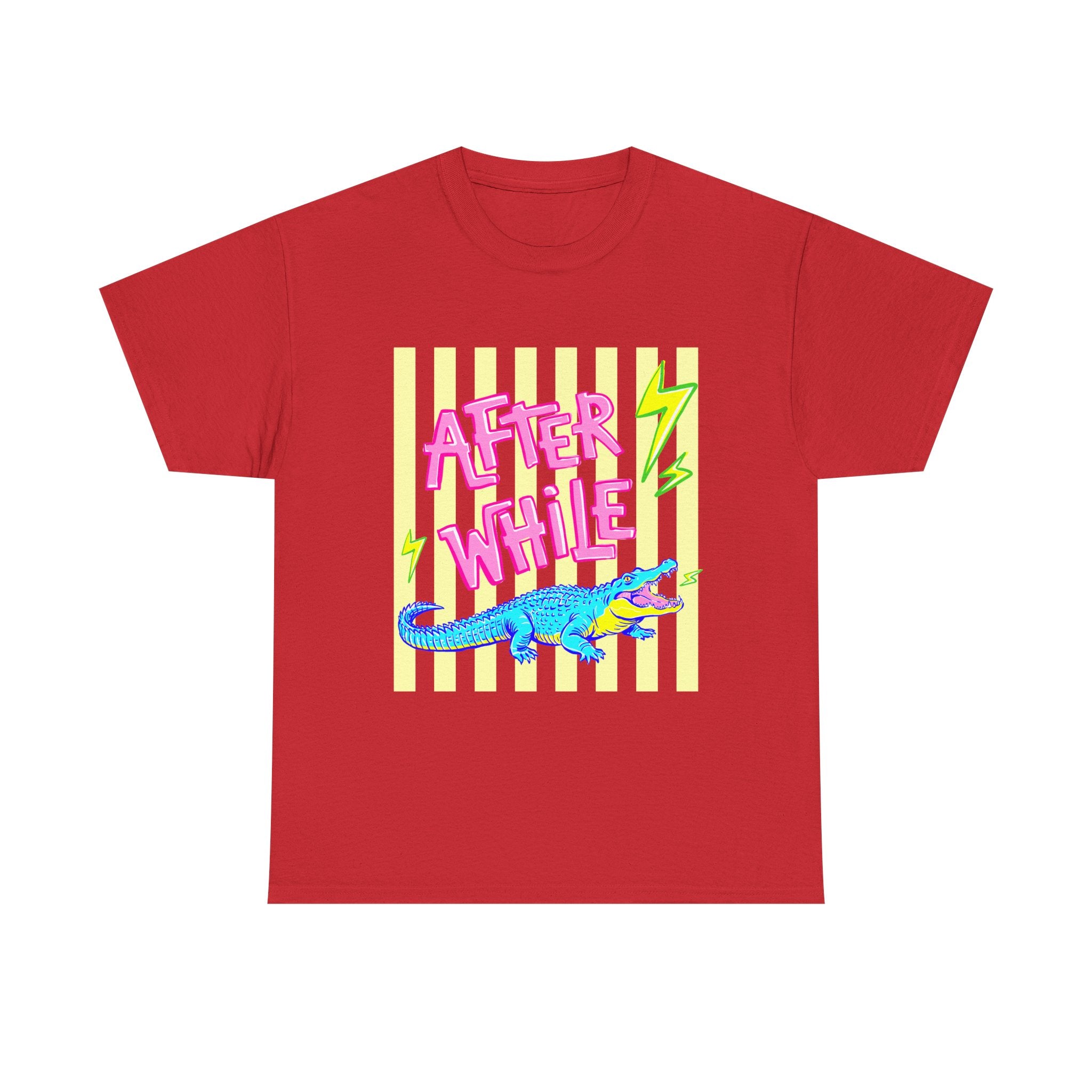 After While Alligator T-Shirt — Retro Neon Graphic Tee