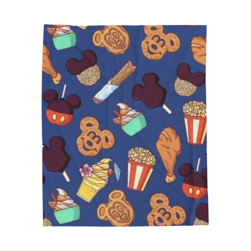 Plush Blanket — Theme Park Snacks Pattern Velveteen Throw