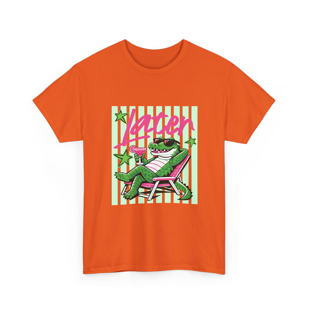 Crocodile Chill Tee — "Later" Lounge Alligator Graphic T-Shirt