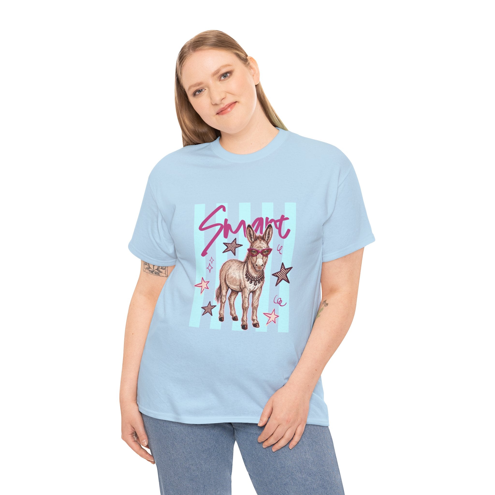 Donkey 'Smart' Graphic Tee — Cute Retro Animal Shirt