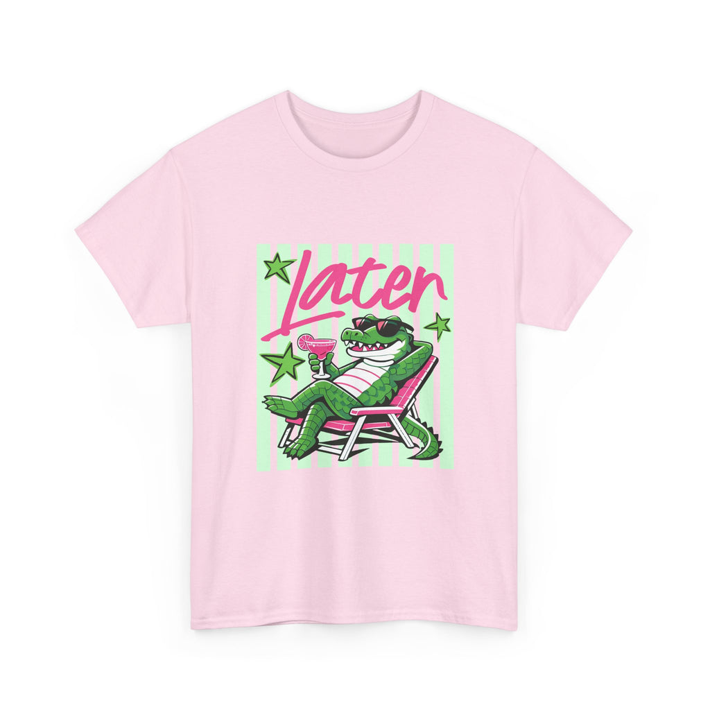 Crocodile Chill Tee — "Later" Lounge Alligator Graphic T-Shirt