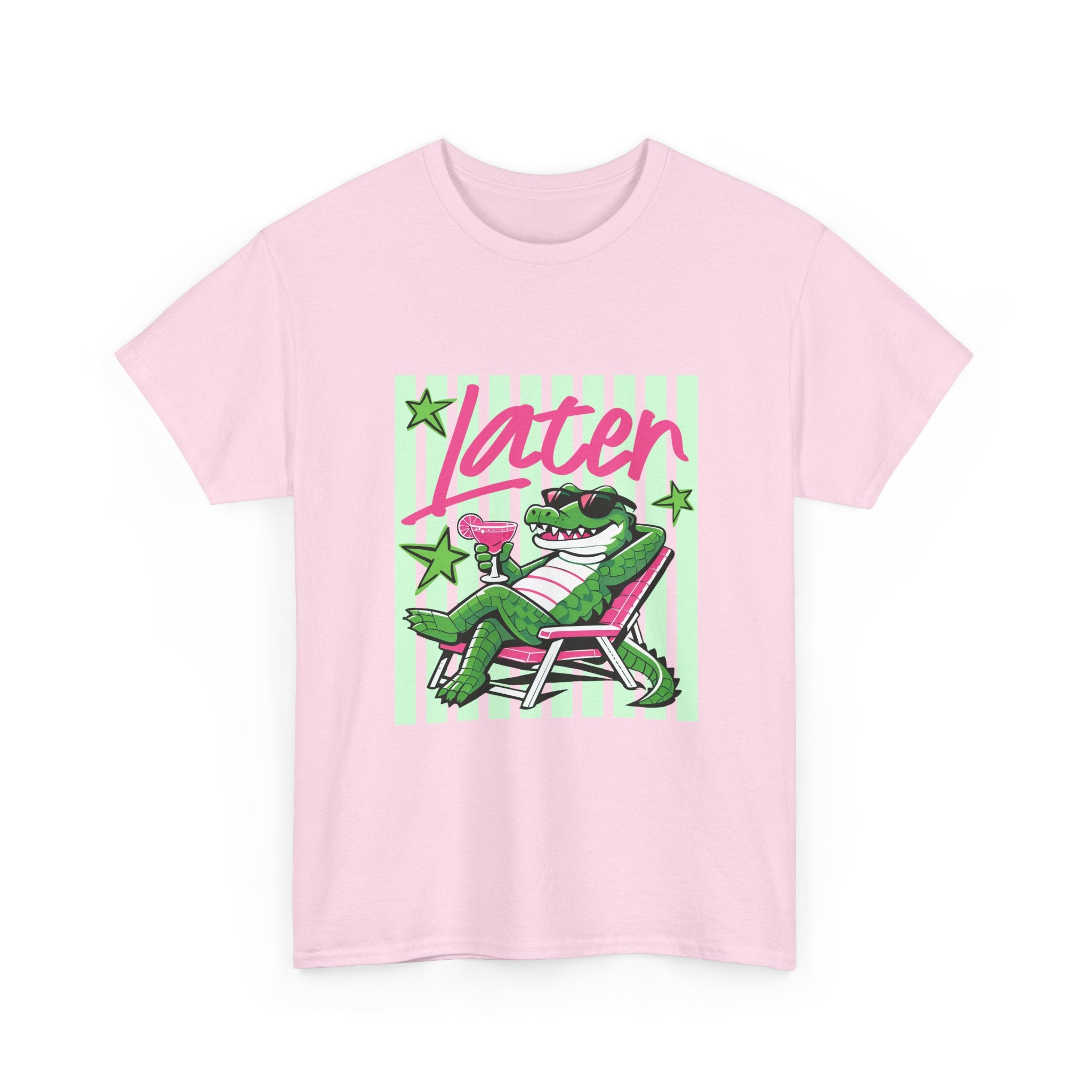 Crocodile Chill Tee — "Later" Lounge Alligator Graphic T-Shirt