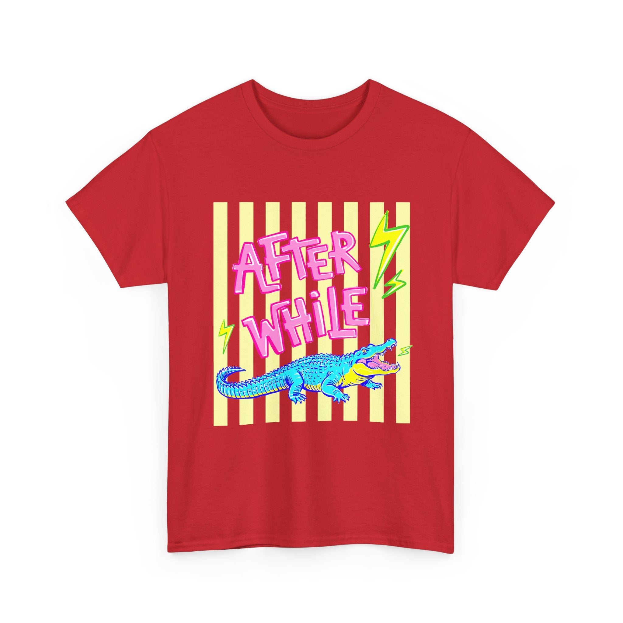 After While Alligator T-Shirt — Retro Neon Graphic Tee