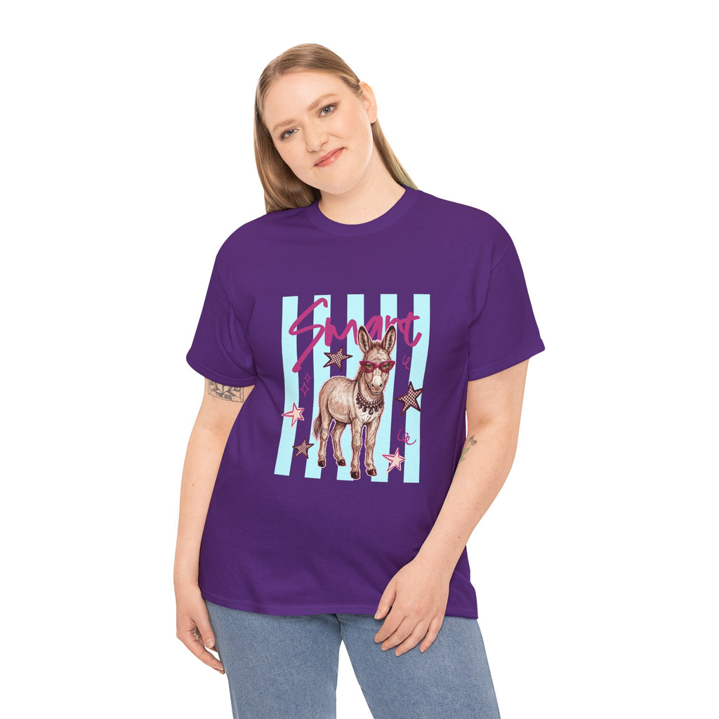 Donkey 'Smart' Graphic Tee — Cute Retro Animal Shirt