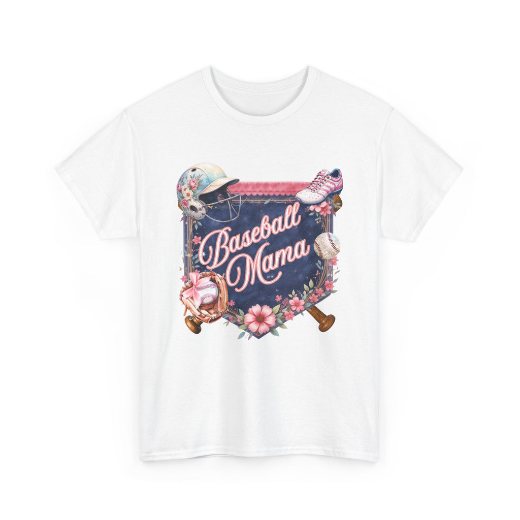 Baseball Mama T-Shirt — Floral Softball/Baseball Mom Tee