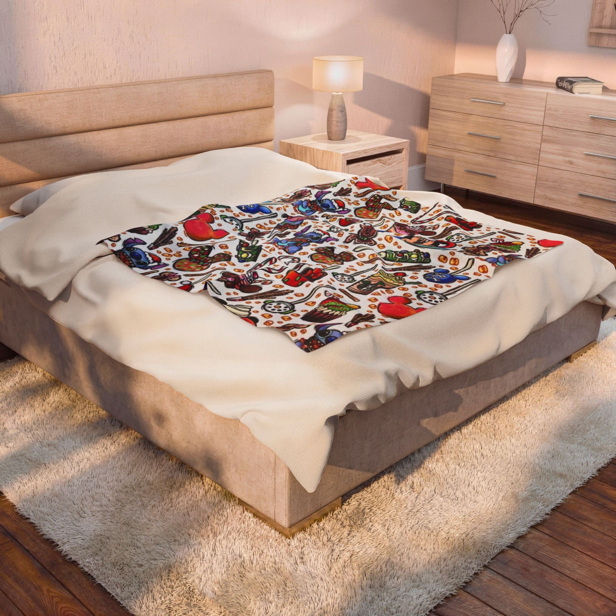 Plush Blanket — Whimsical Theme Park Treats Velveteen Throw