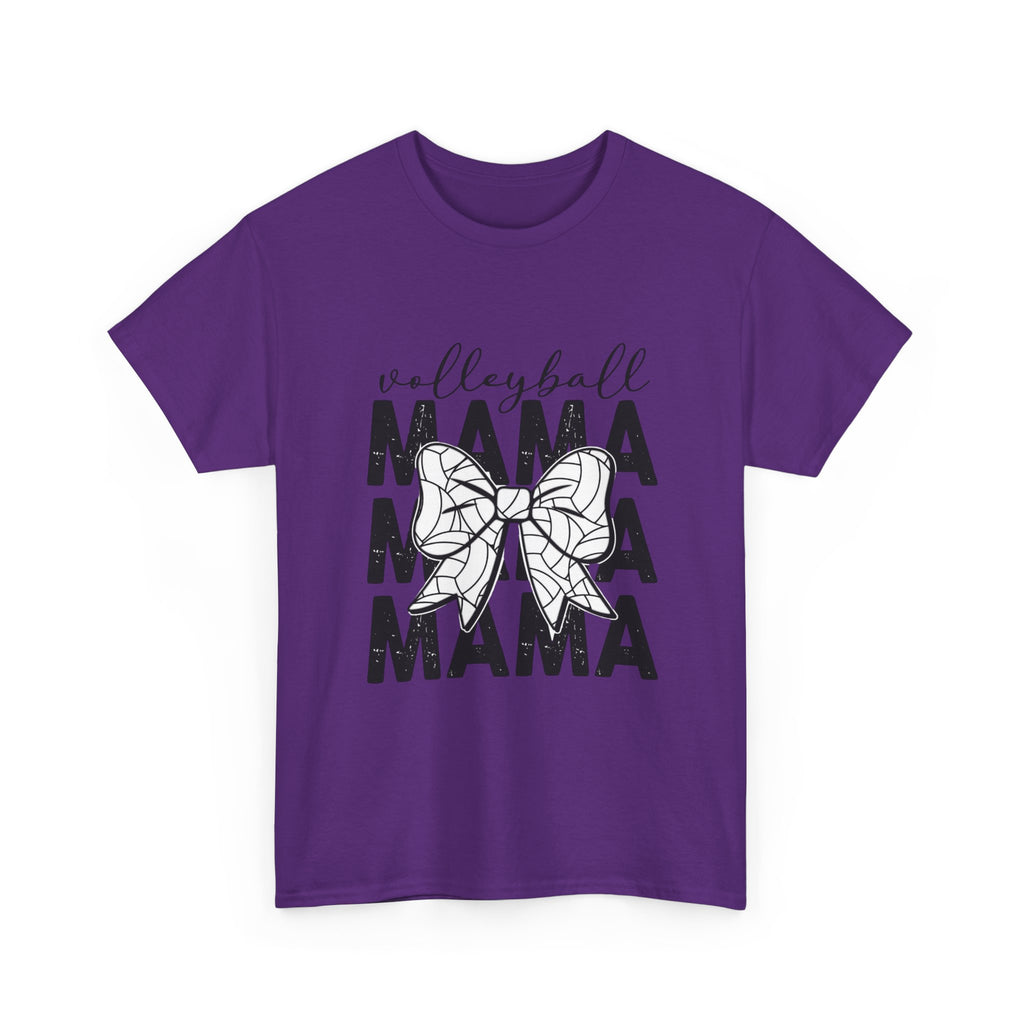 Volleyball Mama T-Shirt — Sporty Mom Graphic Tee with Volleyball Bow