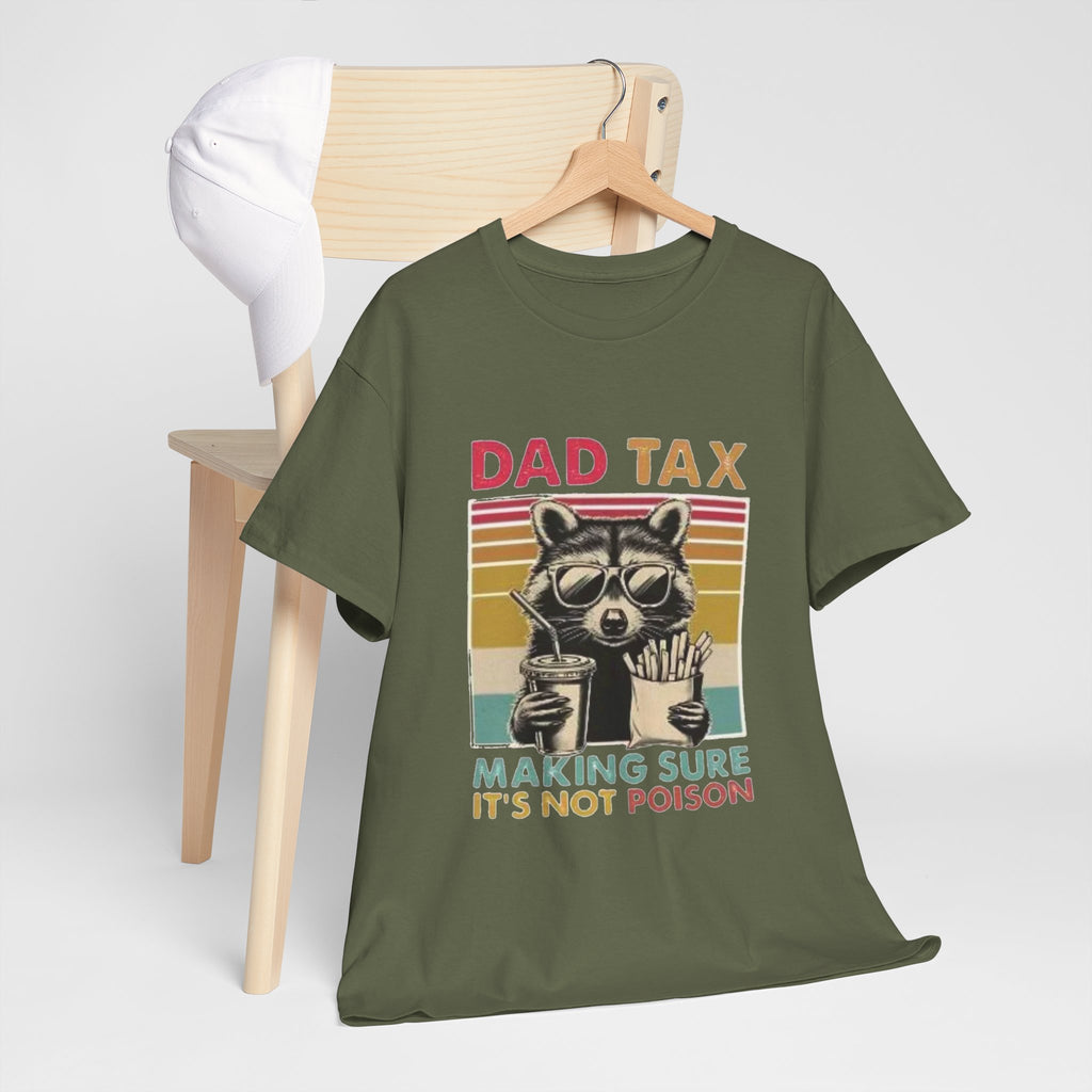 Dad Tax T‑Shirt – Retro Raccoon “Making Sure It’s Not Poison” Funny Father’s Day Tee