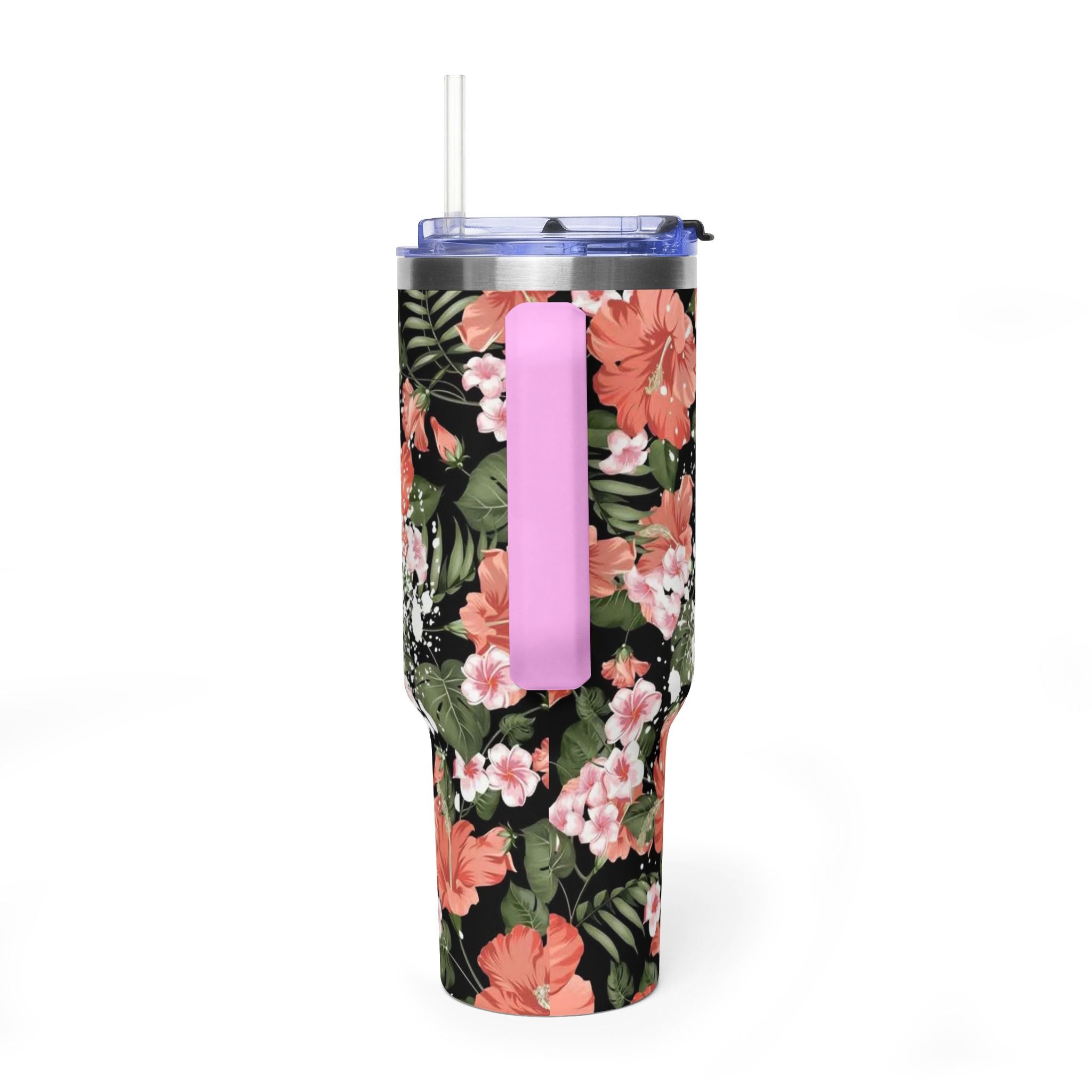 40oz Floral Mom Life Tumbler – Insulated Vacuum Travel Cup with Straw