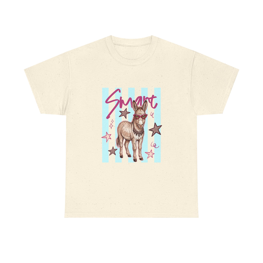 Donkey 'Smart' Graphic Tee — Cute Retro Animal Shirt