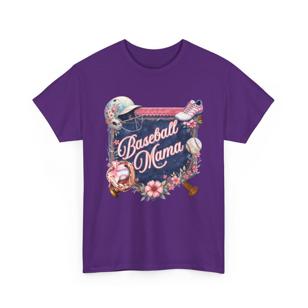 Baseball Mama T-Shirt — Floral Softball/Baseball Mom Tee