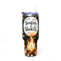40oz Tumbler - Bonfires & Blankets Camping Travel Mug, Insulated Vacuum Thermal Cup