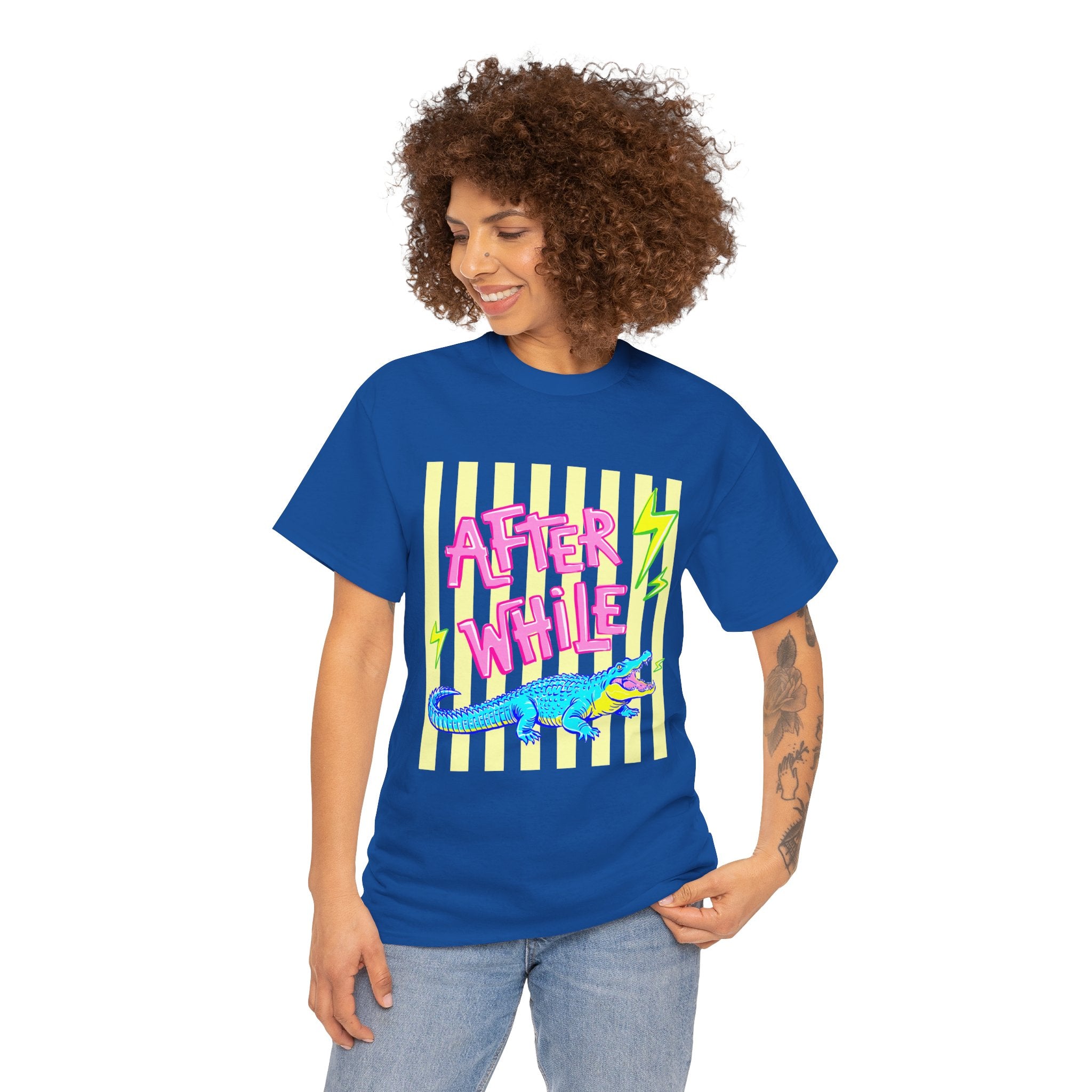 After While Alligator T-Shirt — Retro Neon Graphic Tee
